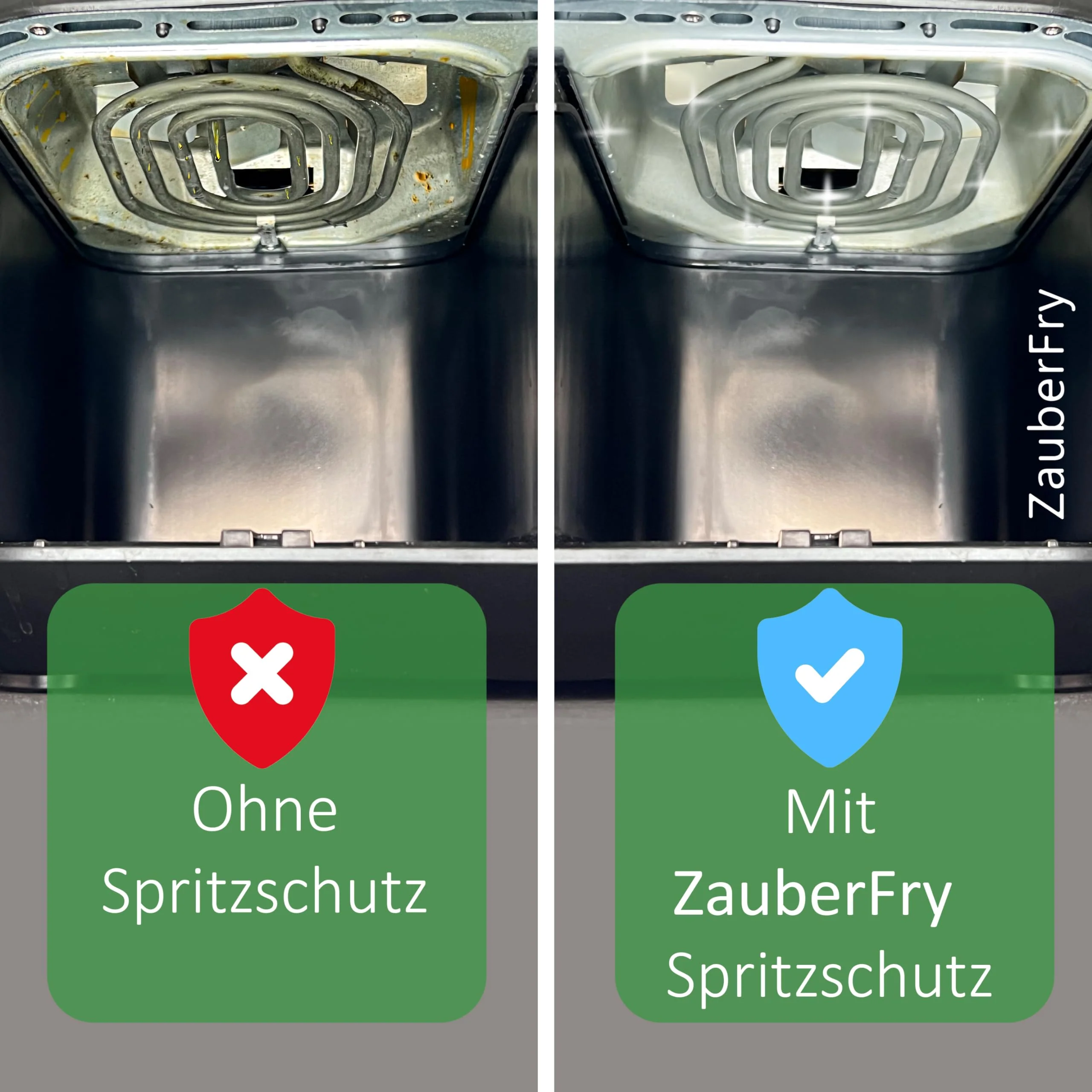 2x ZauberFry Spritzschutz, Effektiver Fettspritzschutz kompatibel mit Ninja Foodi MAX Dual Zone AF400EU & AF451EU Heißluftfritteuse, Zubehör, Schutz für Heizspirale und Ventilator - Image 10