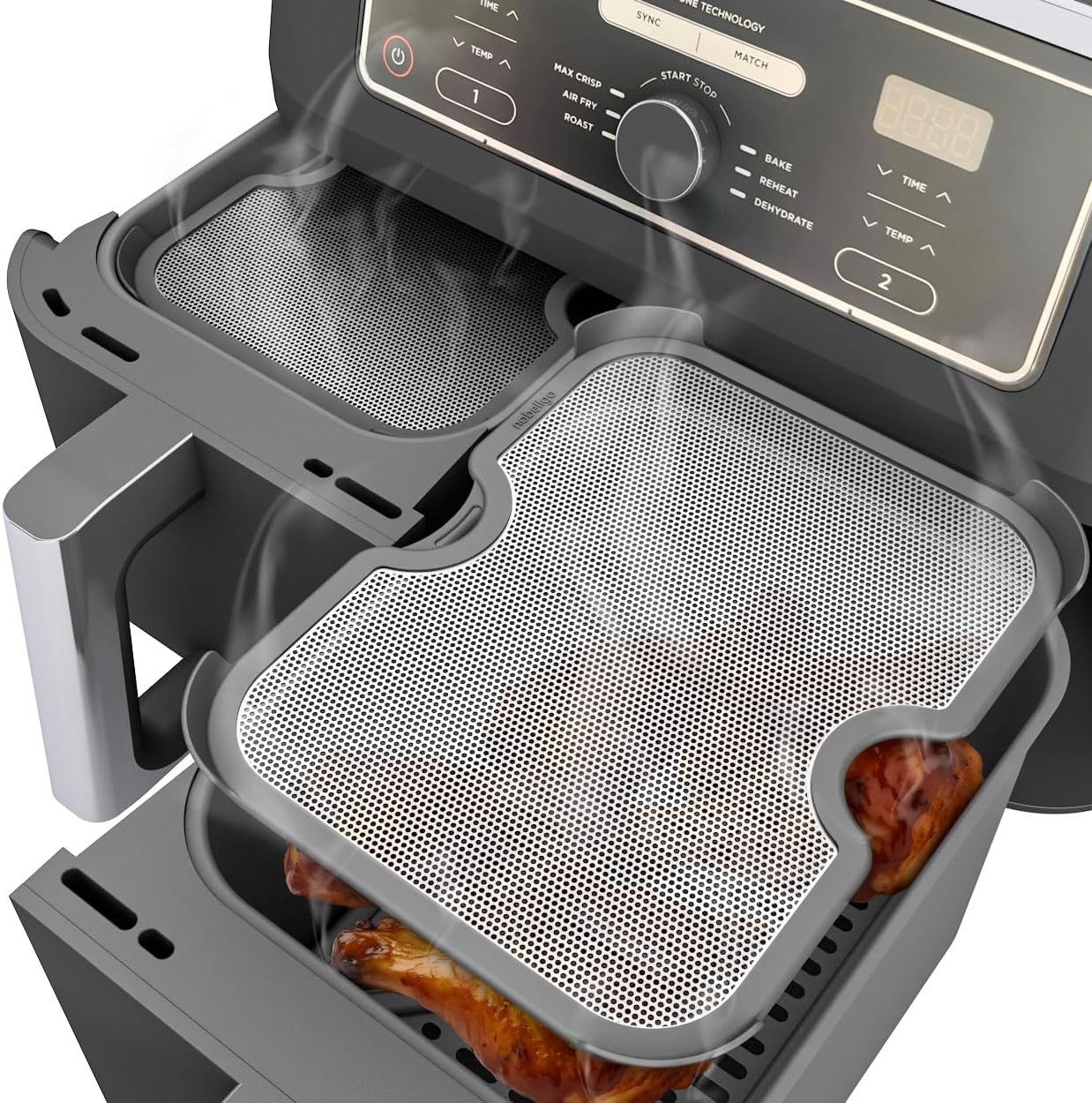 2x ZauberFry Spritzschutz, Effektiver Fettspritzschutz kompatibel mit Ninja Foodi MAX Dual Zone AF400EU & AF451EU Heißluftfritteuse, Zubehör, Schutz für Heizspirale und Ventilator - Image 12