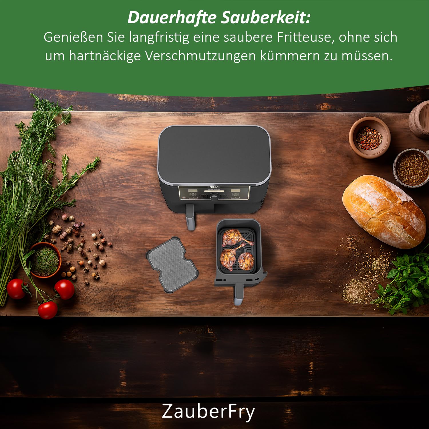 2x ZauberFry Spritzschutz, Effektiver Fettspritzschutz kompatibel mit Ninja Foodi MAX Dual Zone AF400EU & AF451EU Heißluftfritteuse, Zubehör, Schutz für Heizspirale und Ventilator - Image 13