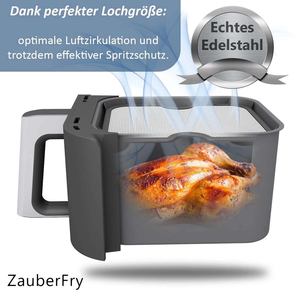 2x ZauberFry Spritzschutz, Effektiver Fettspritzschutz kompatibel mit Ninja Foodi MAX Dual Zone AF400EU & AF451EU Heißluftfritteuse, Zubehör, Schutz für Heizspirale und Ventilator - Image 5