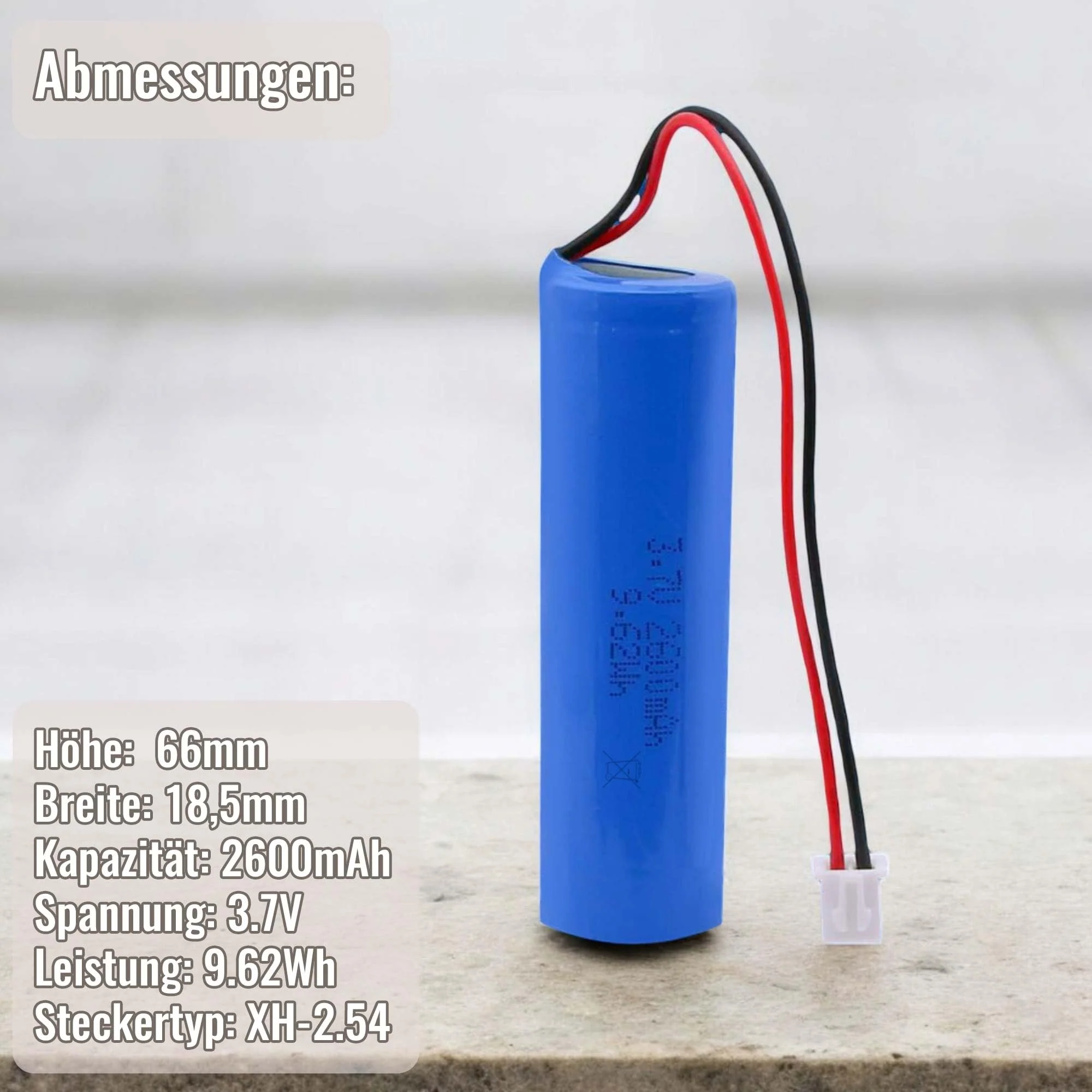 3.7V 2600-mAh wiederaufladbarer Li-Ion 18650 Akku mit XH2.54 2P-Stecker u. PCB Schutz f. RC-Auto, LED-Beleuchtung, Solar, Bluetooth-Geräte, DIY-Elektronik, Lautsprecher, Kamera, Taschenlampe, Werkzeug - Image 3