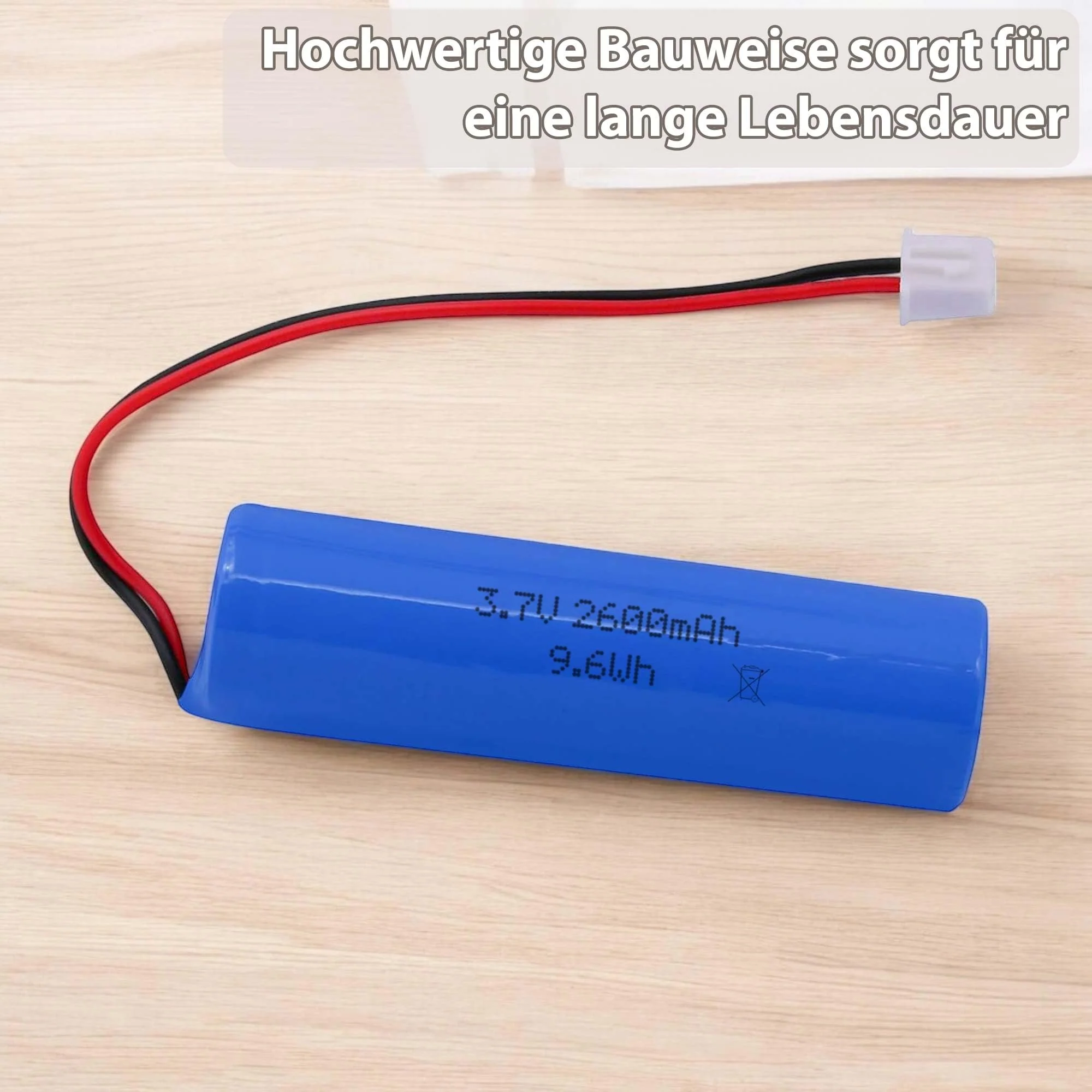 3.7V 2600-mAh wiederaufladbarer Li-Ion 18650 Akku mit XH2.54 2P-Stecker u. PCB Schutz f. RC-Auto, LED-Beleuchtung, Solar, Bluetooth-Geräte, DIY-Elektronik, Lautsprecher, Kamera, Taschenlampe, Werkzeug - Image 4