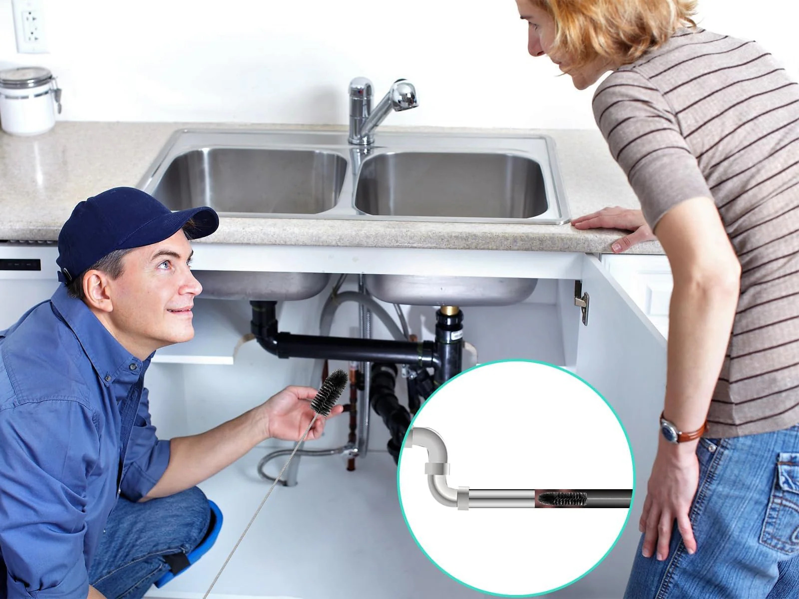 3 Stück Abflussbürste Lang 200cm Rohrreinigungsspirale Schlauchbürste Rohrbürste Rohrreinigungsbürste Abflussreiniger Spirale Bürste Flexible Abfluss Bürste für Rohre Schmales Abflussloch Schwarz - Image 2