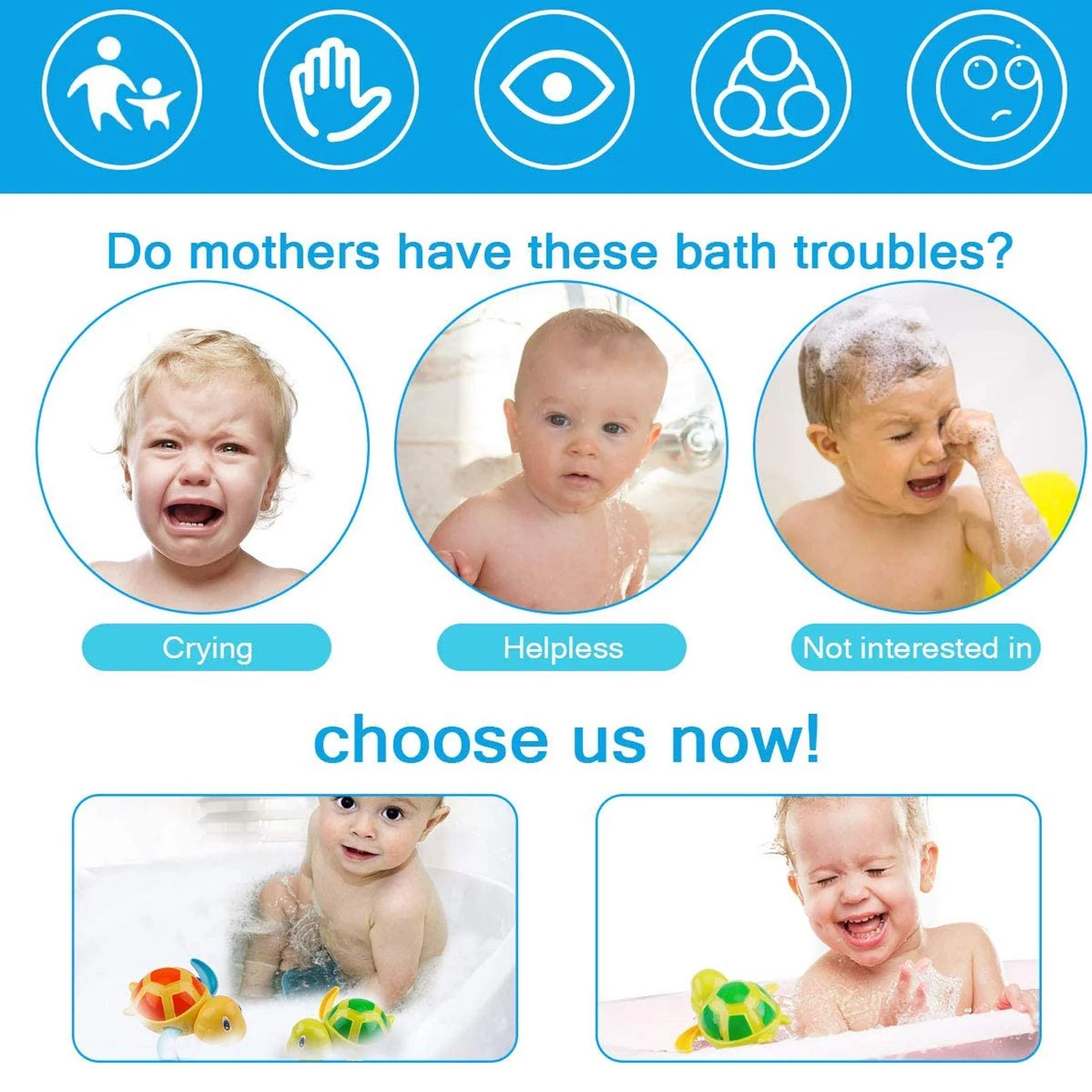 3 Stück Baby Badespielzeug,Baby Bad Spielzeug Schildkröte,Kunststoff Badewanne Spielzeug,Badewanne Pool Spielzeug Uhrwerk Schildkröte,Schwimmbad Spielzeug Für Kleinkinder Jungen Mädchen - Image 6