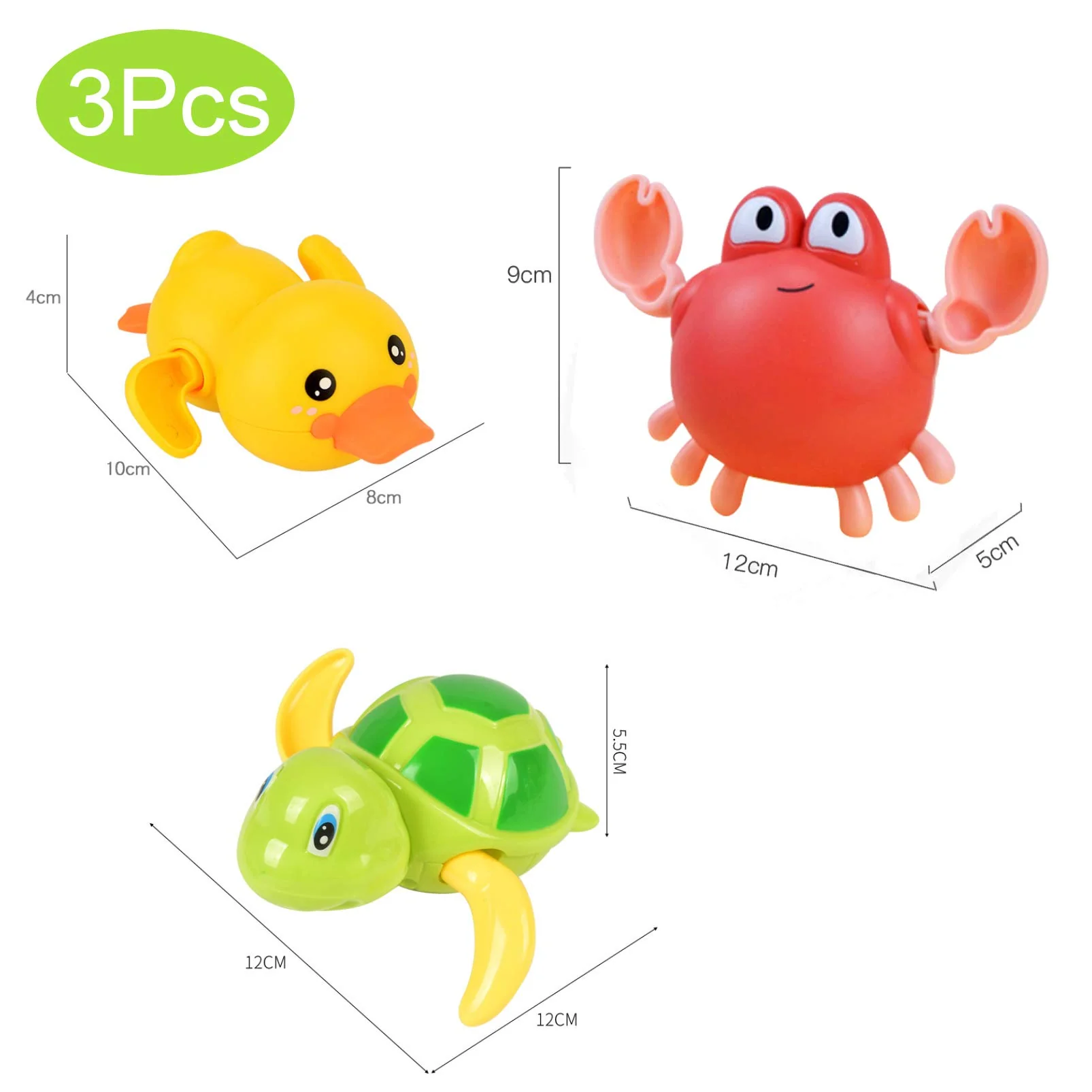 3 Stück Baby Badespielzeug,Baby Bad Spielzeug Schildkröte,Kunststoff Badewanne Spielzeug,Badewanne Pool Spielzeug Uhrwerk Schildkröte,Schwimmbad Spielzeug Für Kleinkinder Jungen Mädchen - Image 8
