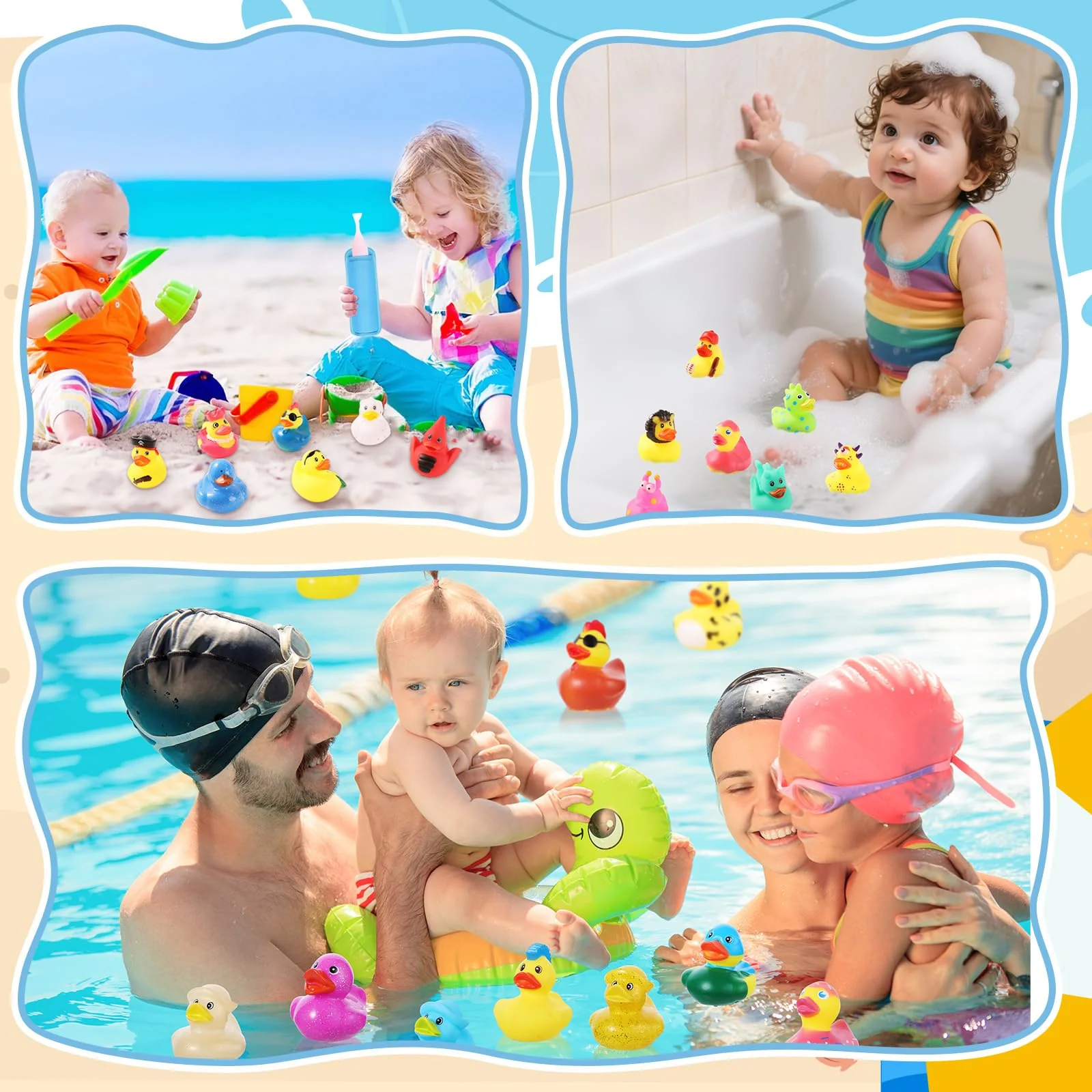30 Stück Gummi Badeenten, Quietscheente Rubber Duck Badewannen Dekoration Gummi Enten Lustig für Schwimmbäder und Badewannen - Image 4