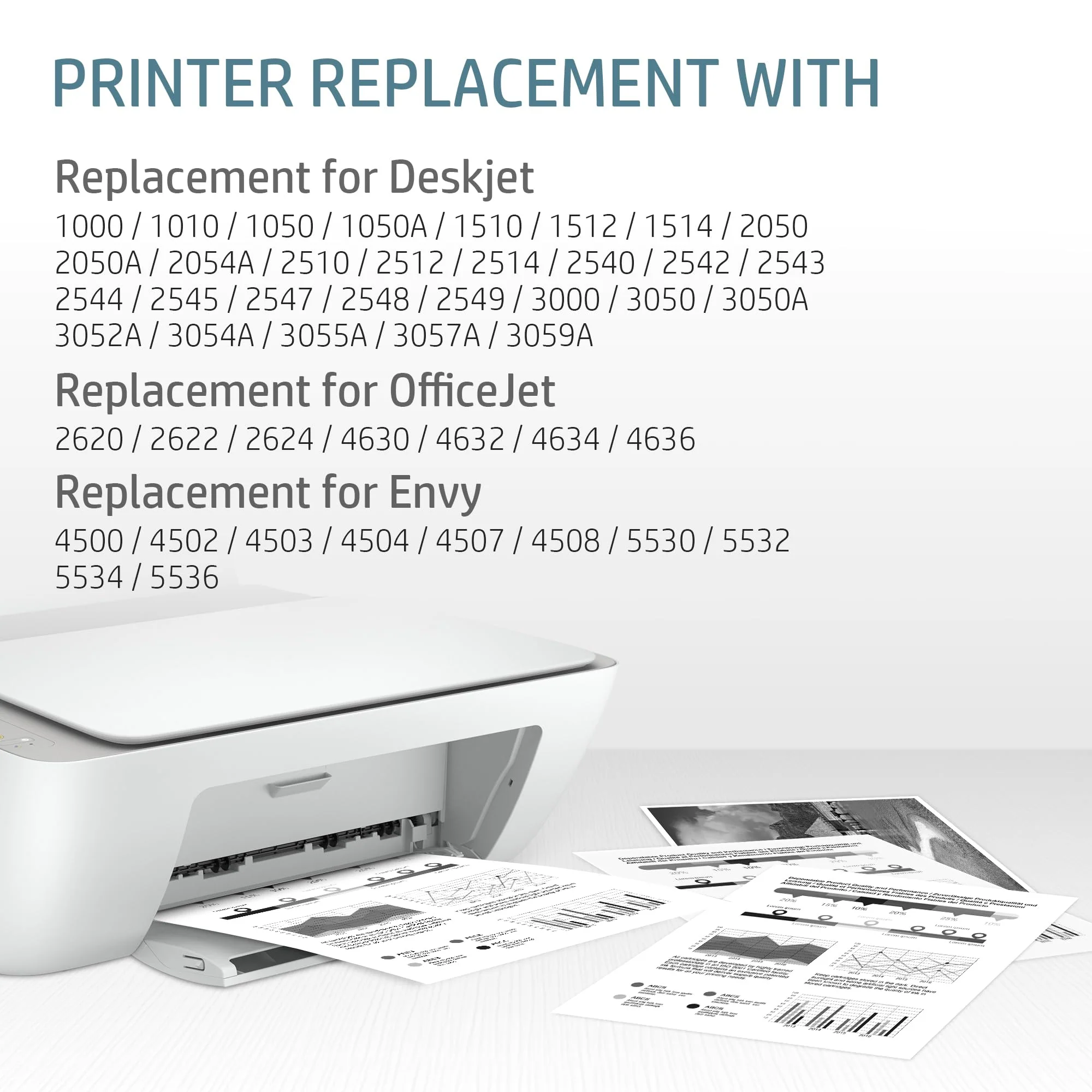 301 Druckerpatronen Schwarz für HP 301 XL 301XL Schwarz für HP DeskJet 2540 2544 2549 2050a 3050a 3050 3055a für Envy 4500 4502 4504 5530 für OfficeJet 4630 4632 Drucker, 2 Pack - Image 2