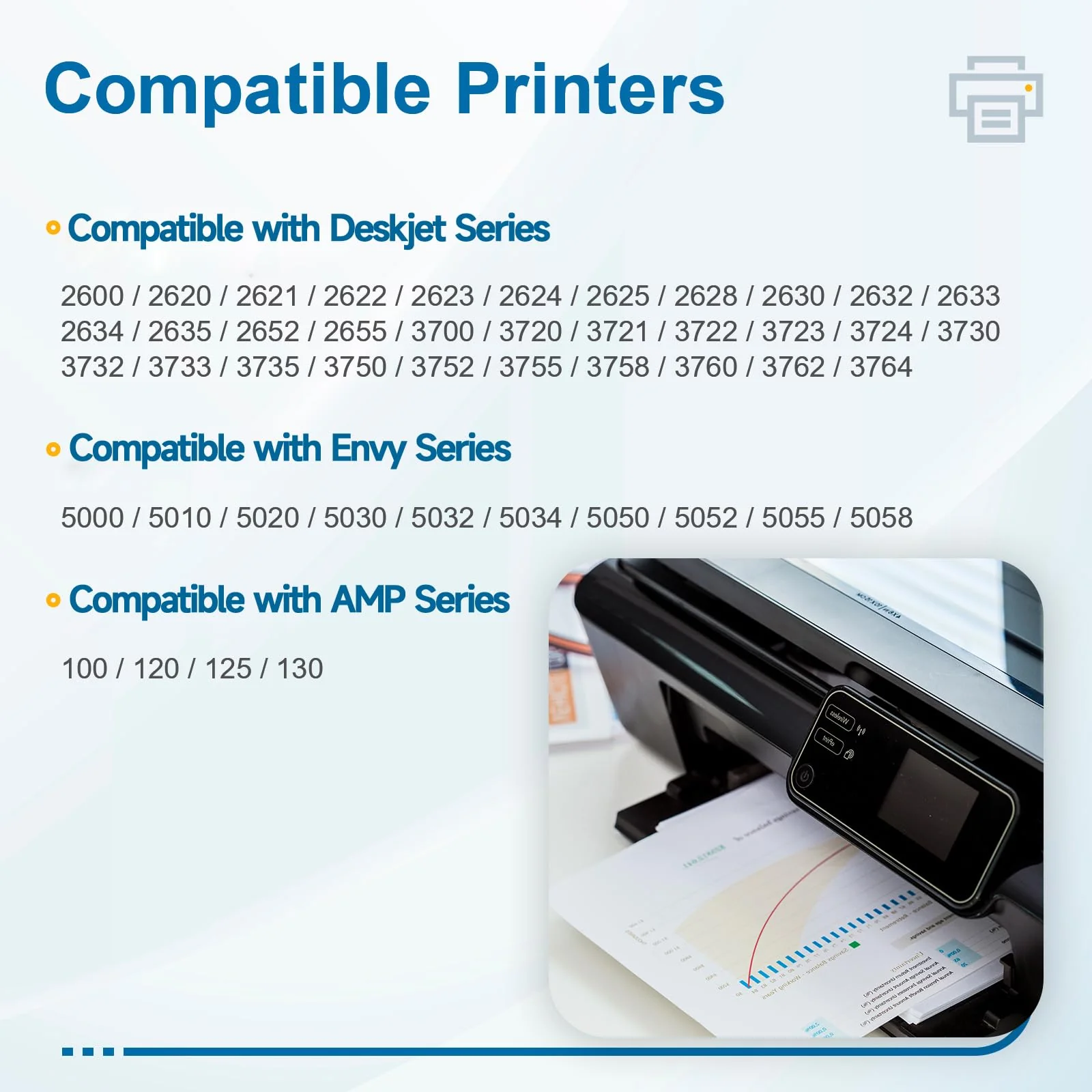 304XL Druckerpatronen für Druckerpatronen HP 304 Ersatz für HP 304 Druckerpatronen für HP Envy 5000 5030 5010 5020 5032 5020 für HP Deskjet 3750 2630 2620 2622 3720 3730 3760 3762 (2 Schwarz) - Image 3