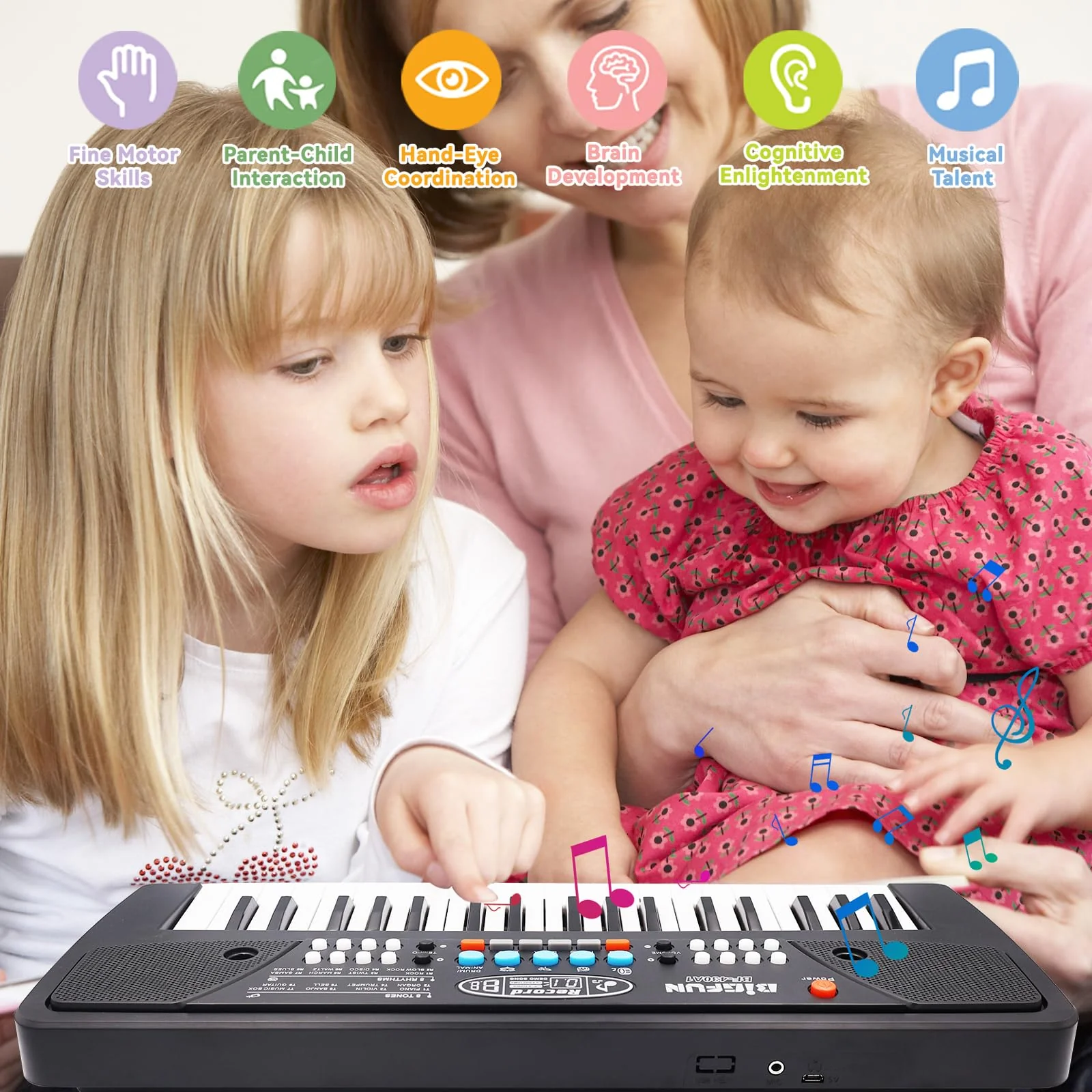 37 Tasten Kinder Klavier mit Mikrofon,Klavier Keyboard Kinder,Einführendes Musiktraining,Elektronische Keyboard für Kinder ab 3 4 5 6 7 8 Jahren,Geschenke für Jungen Mädchen Anfänger - Image 5