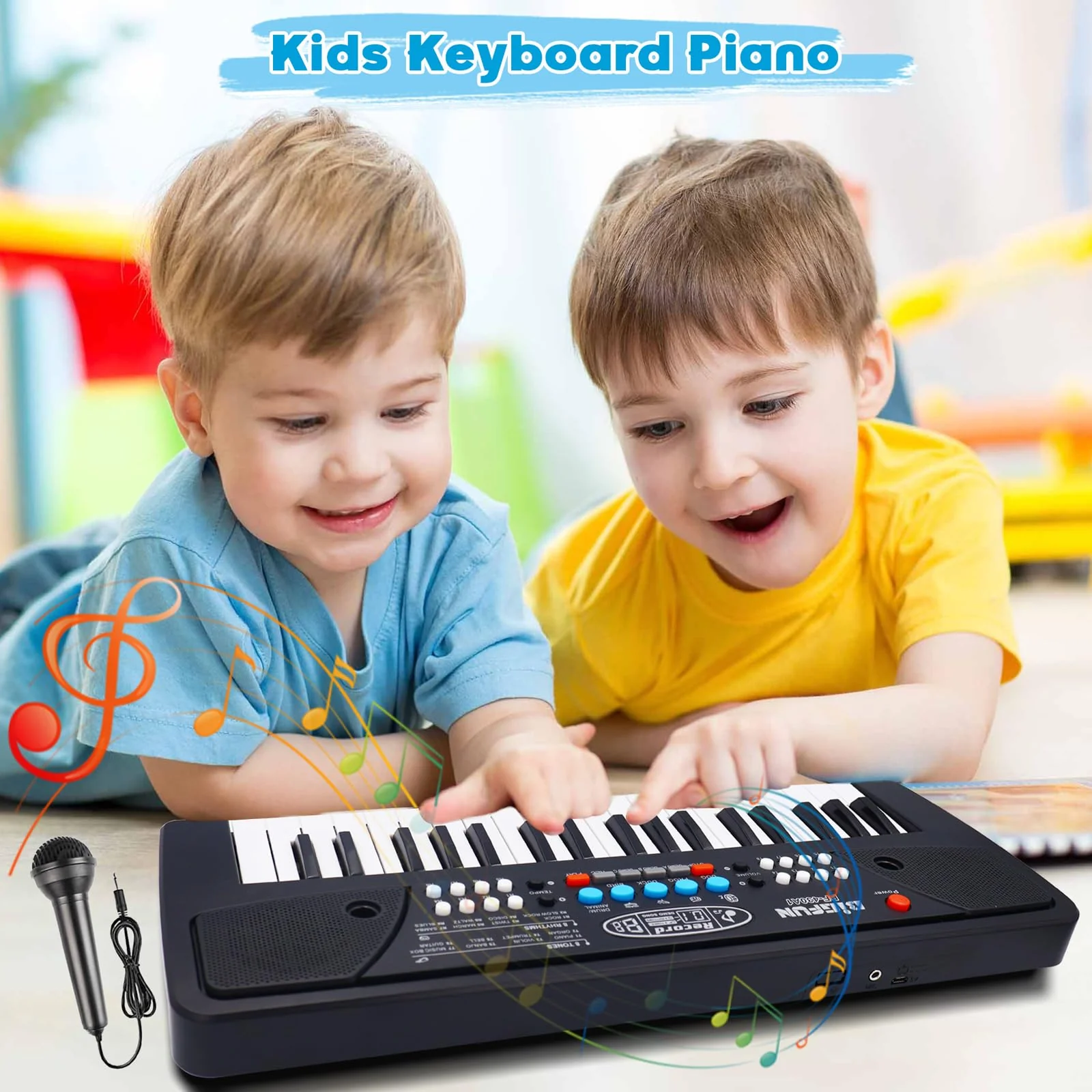 37 Tasten Kinder Klavier mit Mikrofon,Klavier Keyboard Kinder,Einführendes Musiktraining,Elektronische Keyboard für Kinder ab 3 4 5 6 7 8 Jahren,Geschenke für Jungen Mädchen Anfänger - Image 7
