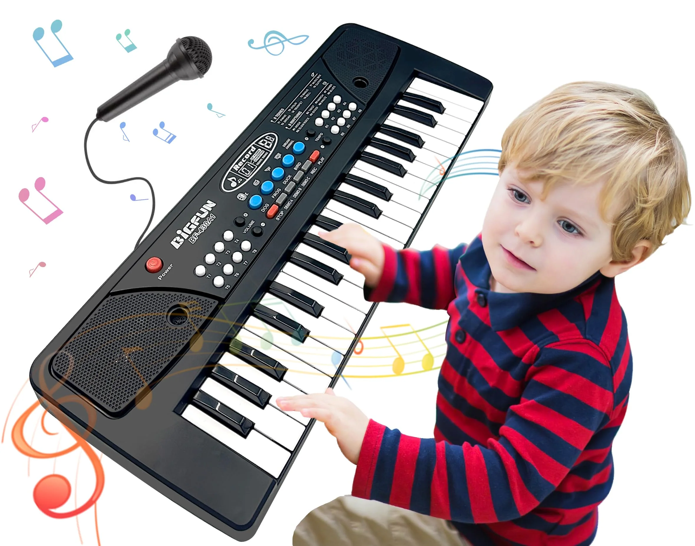 37 Tasten Kinder Klavier mit Mikrofon,Klavier Keyboard Kinder,Einführendes Musiktraining,Elektronische Keyboard für Kinder ab 3 4 5 6 7 8 Jahren,Geschenke für Jungen Mädchen Anfänger - Image 8