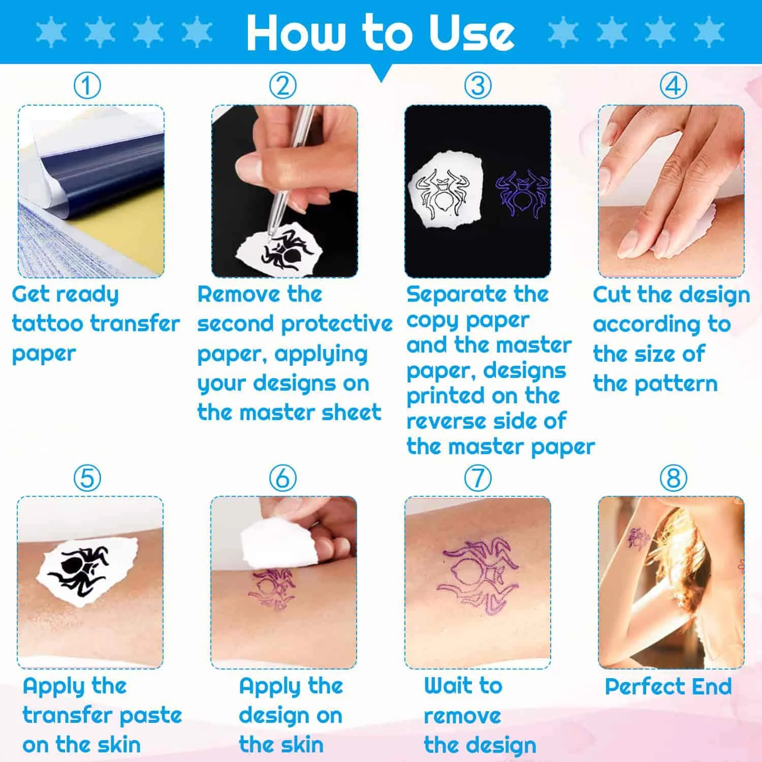 38 Blätter Tattoo Zubehör Tattoo Transferpapier, Tattoo Stencil Papier Transferpapier, Blaupause matritzenpapier für Tattoos - Image 5