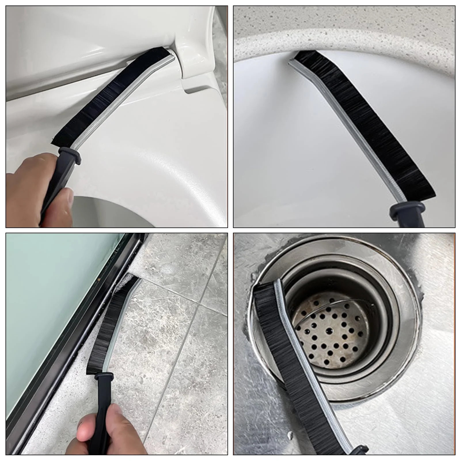 4 Stück Spaltreinigungsbürste, Hartborsten Eckenreinigungsbürste, Fugenbürste, Crevice Cleaning Brush, Eckenreinigungsbürsten, Multifunktionale Reinigungsbürste für Bad Küchen und Haushalt - Image 5
