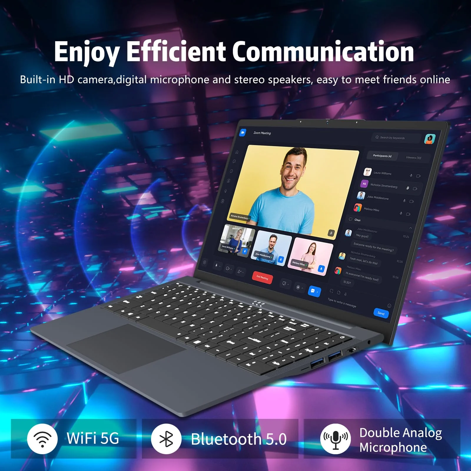 40,6 cm (16 Zoll) Laptop Core i5-8210Y Laptop 16 GB RAM SSD1 TB Laptop 1920 x 1200 FHD, Win11 Pro, RJ45, Typ C, USB 3.0, WLAN, BT5.0, digitale Tastatur mit Hintergrundbeleuchtung - Image 2