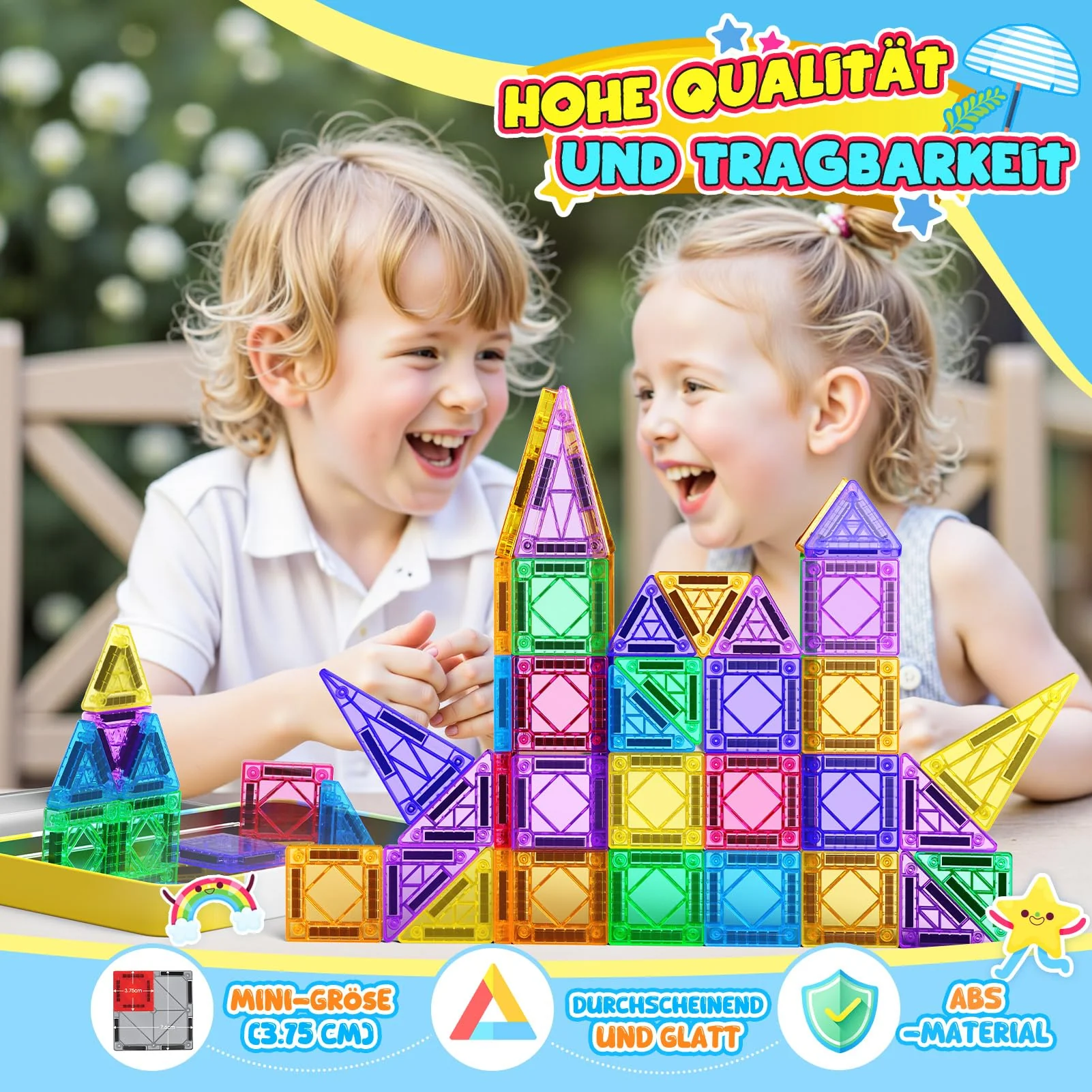 43 Pcs Mini Magnetische Bausteine Reiseset, Spielzeug ab 3 4 5 6 Jahre Junge Mädchen Reisespiele Kinder ab 3-6 Flugzeug Beschäftigung Kinder Geschenk Jungen 3-6 Jahre STEM Montessori Spielzeug - Image 4