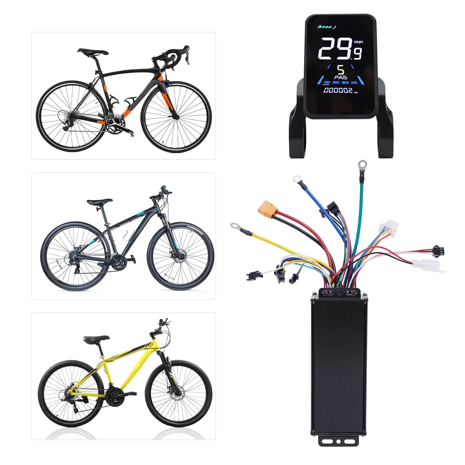 48V 1000w Ebike Umbausatz,28 Zoll 29 Zoll Hinterrad/Vorderrad Umbausatz Kit,Elektrofahrrad Umbausatz Ebike Conversion Kit mit LCD Display,Integriertem Controller,PAS (Hinterrad, 48V 1000W) - Image 2