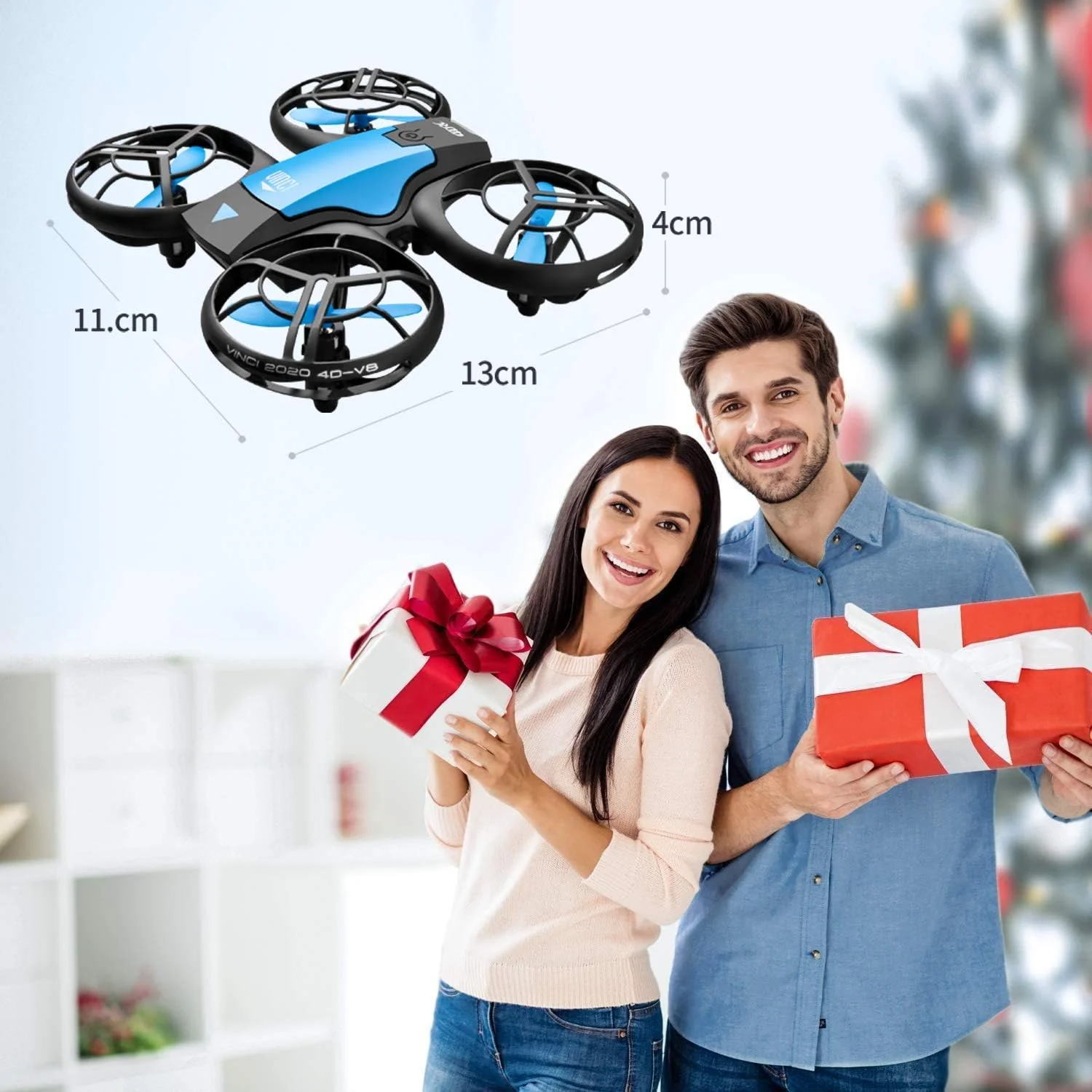 4DRC Mini Drohne für Kinder Handbetriebener RC Quadcopter mit 3 Batterien Längere Flugzeit, Höhenhaltung, Headless-Modus, Throwing GO, 3D Flip und 3 Geschwindigkeitsmodi Flugzeug für Anfänger, Blau - Image 2