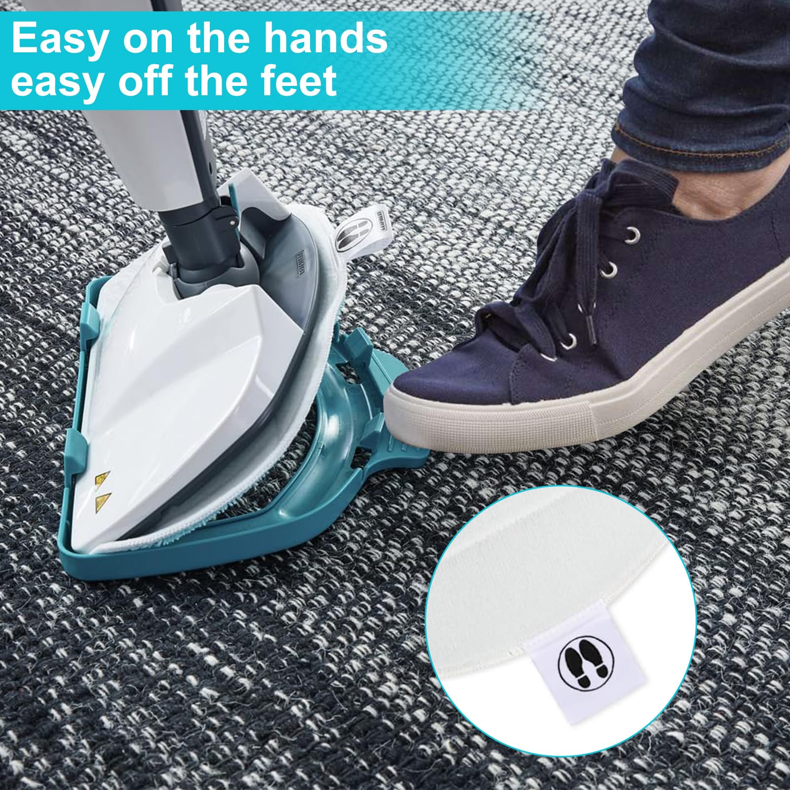 5 Stück Ersatzpad für Leifheit CleanTenso Power 2.0 Dampfreiniger 32x19.5cm Mikrofaser Dampfbesen Wischbezug für alle Böden Dampfmop Ersatz mit Klettunterseite für CleanTenso Power - Image 13