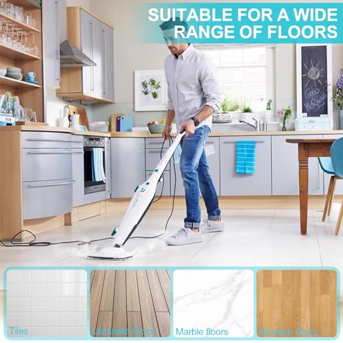 5 Stück Ersatzpad für Leifheit CleanTenso Power 2.0 Dampfreiniger 32x19.5cm Mikrofaser Dampfbesen Wischbezug für alle Böden Dampfmop Ersatz mit Klettunterseite für CleanTenso Power - Image 5