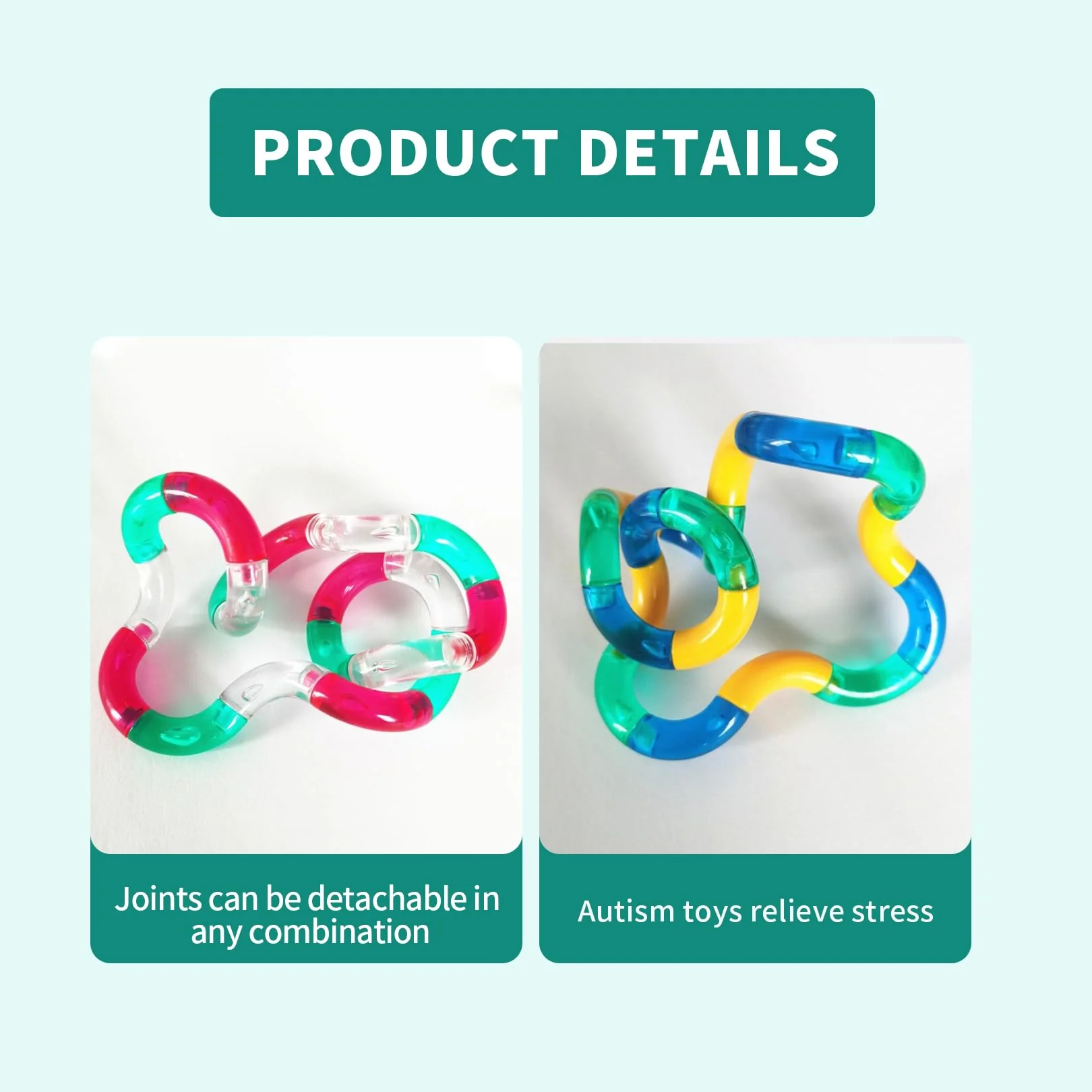 5 Stück Fidget Toys Autism Fingers Tangle Fidget Twister Fidgets Toy Stimming Sensory Stressabbau Erwachsene Anti Stress Spielzeug Kinder Skills Panikattacken für Erwachsene und Kleinkinder - Image 6