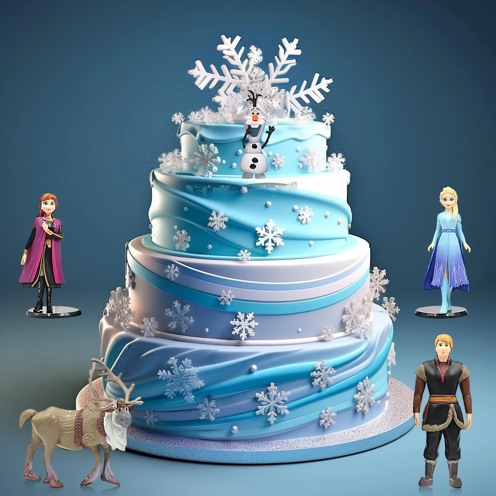 5 Stück Frozen Kuchen Deko Figuren Set, Eiskönigin Figuren Deko, Elsa Minifiguren Tortendeko Muffin Deko, Eiskönigin Dekofiguren Cupcake Toppers Dekoration - Image 3