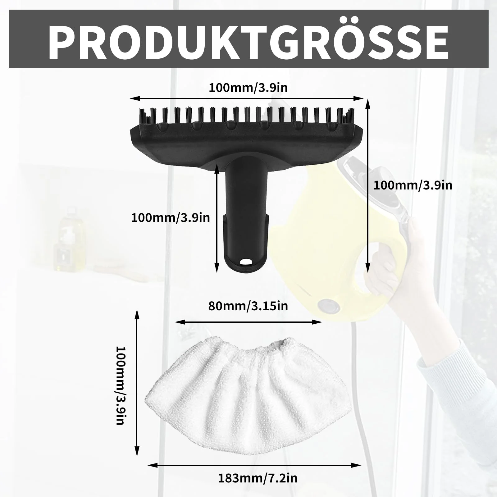 5 Stück Zubehör für Kärcher Dampfreiniger SC1 SC2 SC3 SC4 SC5, inkl Handdüse Ersatzteile 2.884-280.0, Mikrofasertuch-Set, Kompatibel Mit Kärcher Dampfreiniger - Image 2