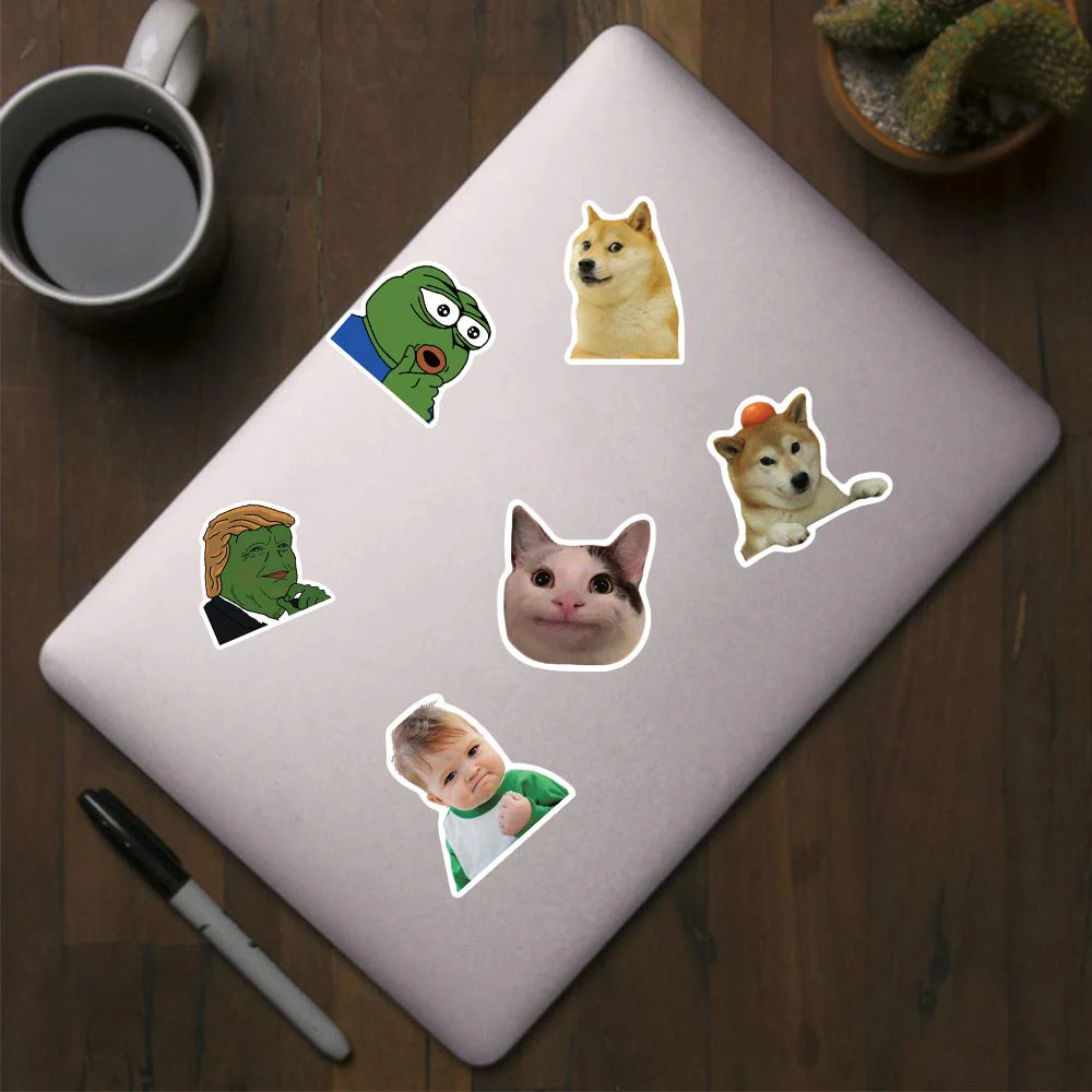 50 Stück Lustige Meme Sticker Set,Meme Aufkleber für Auto Laptop Skateboard Fahrrad Moped Motorrad Fahrrad Computer,Geeignet für Erwachsene(A) - Image 3