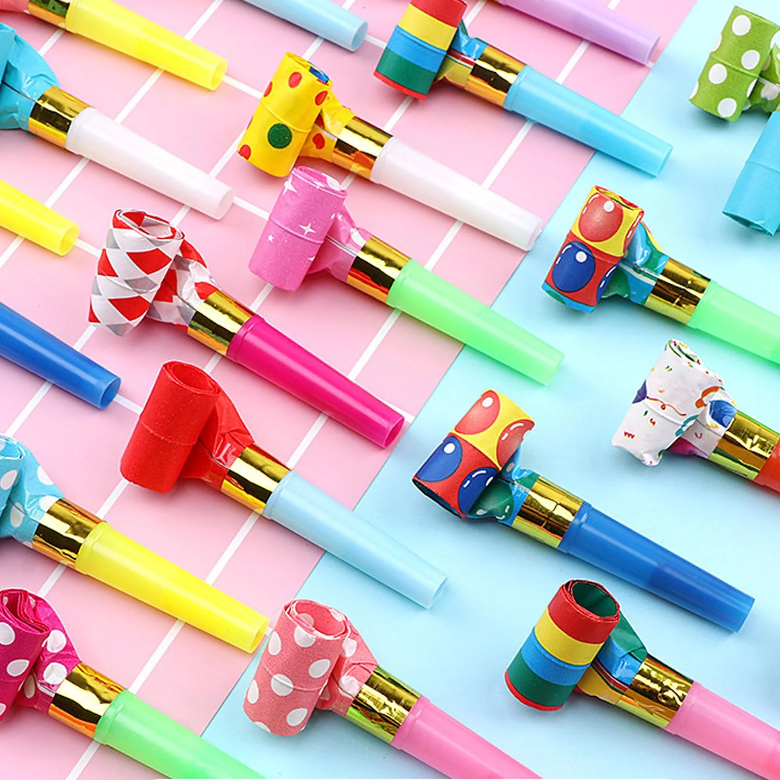 50 Stück Tröten Spaß Sieben farbige Blase Drachen, Party Spiele Kinder, Party- & Scherzartikel, Hochzeiten, Weihnachten, Halloween, Luftschlangen Geburtstag, Kindergeburtstag Spiele - Image 4