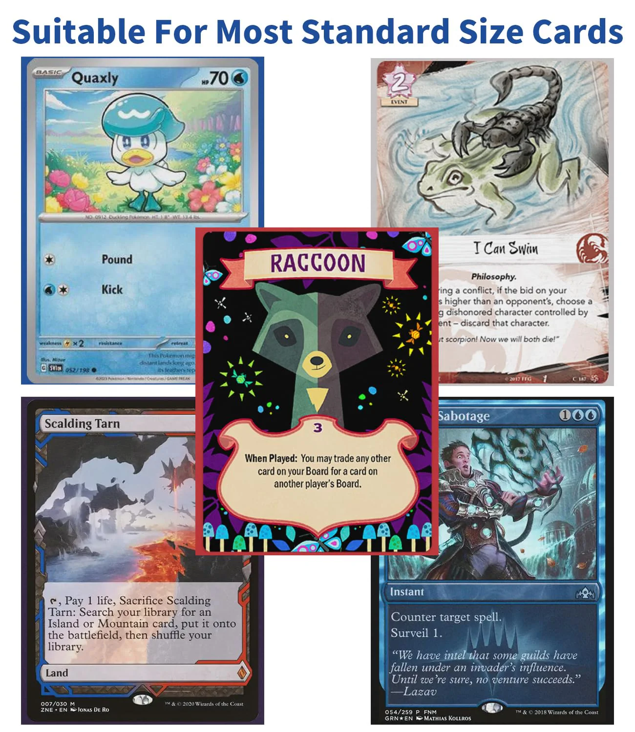 500 Stück Weiche Sammelkartenhüllen, 66 x 91 mm Karten Hüllen, Standardgröße Sammelkarten Einsteckhüllen, Premium Kartenhüllen, Passform für MTG Sleeves, Sammelkarten, Sportkarten, Farbe Mixen - Image 2