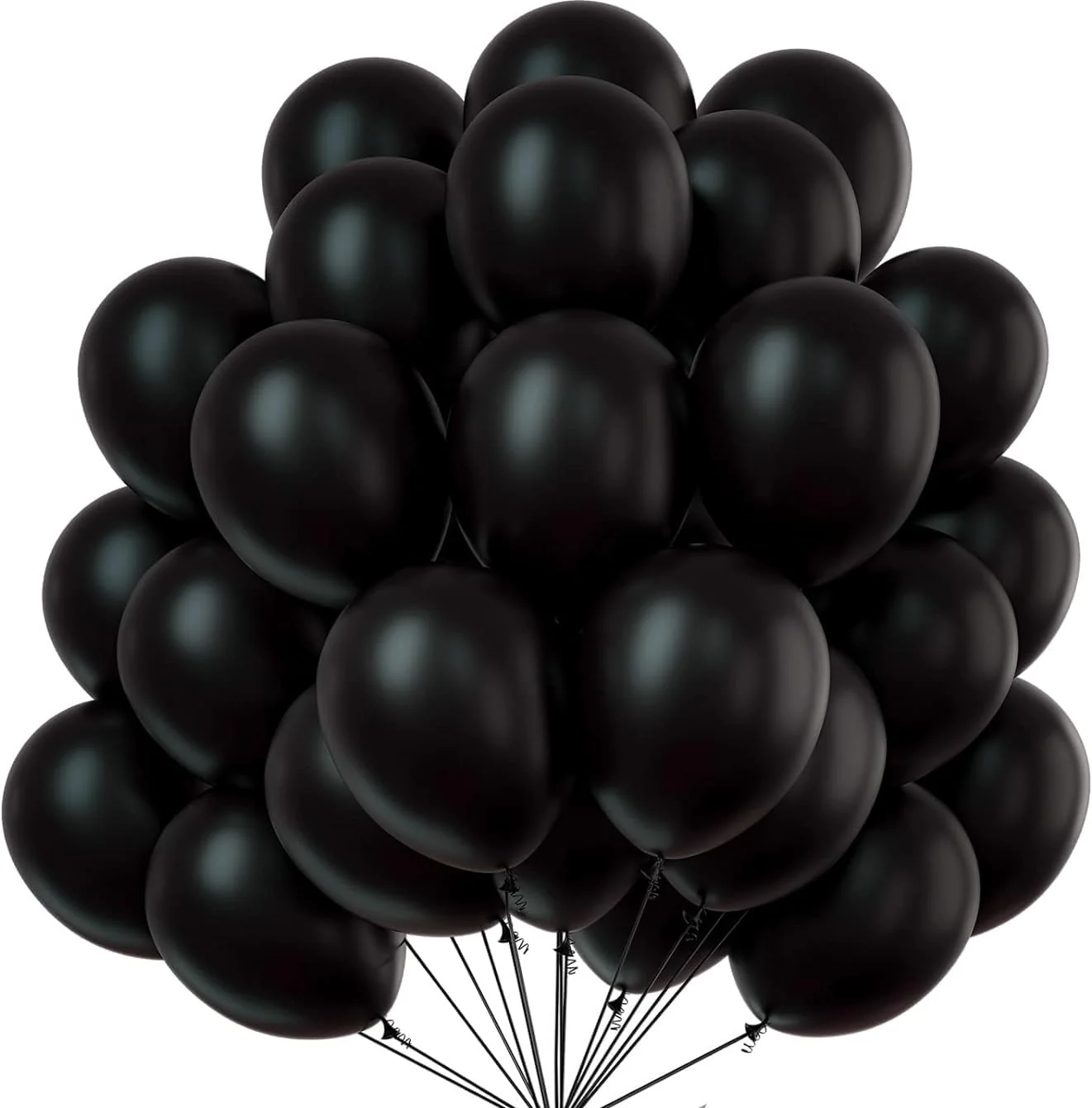 50x Luftballons schwarz - Ø 35 cm für Geburtstag & Hochzeit & Party & Kindergeburtstag - Luft & Helium als Dekoration