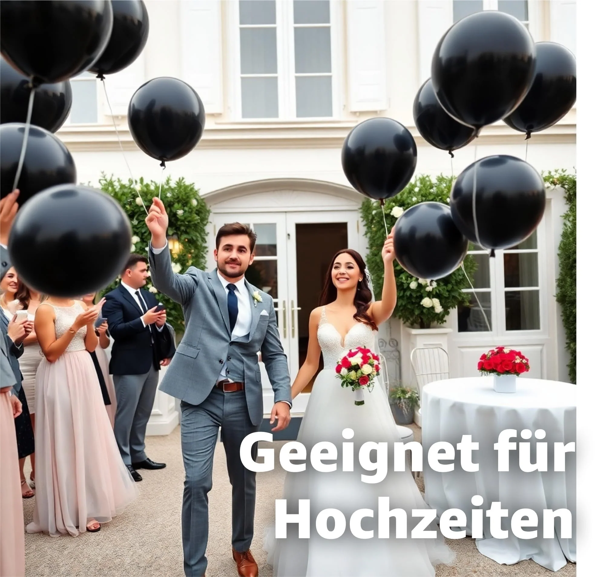 50x Luftballons schwarz - Ø 35 cm für Geburtstag & Hochzeit & Party & Kindergeburtstag - Luft & Helium als Dekoration - Image 4