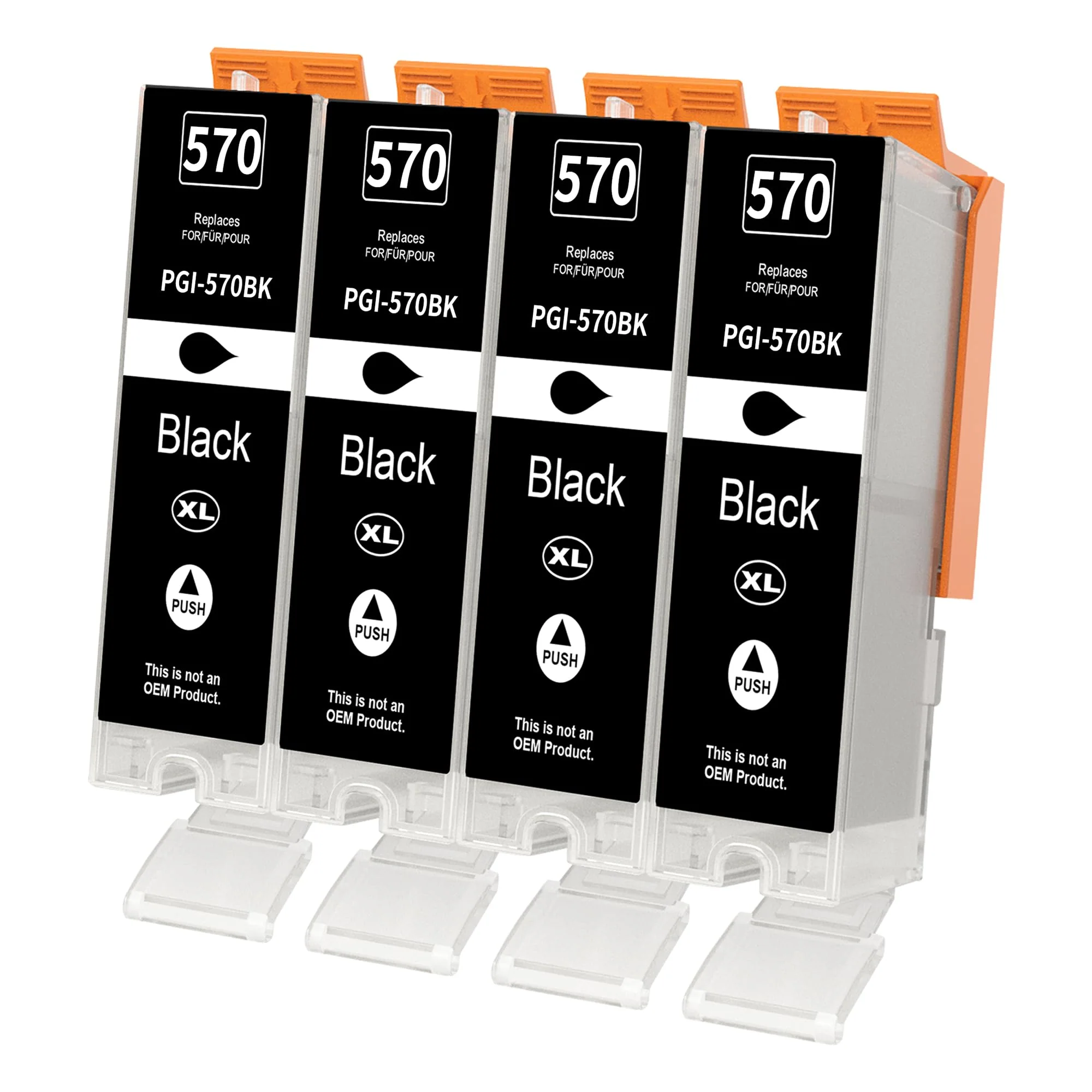 570 XL Schwarz Patronen Kompatibel für Canon PGI-570 PGI-570XL PGBK für PIXMA MG5750 TS5050 MG6850 TS5055 TS5051 TS6050 MG6852 TS6051 TS6052 MG6853 TS5053 MG5753 MG6851(4er-Pack) - Image 3