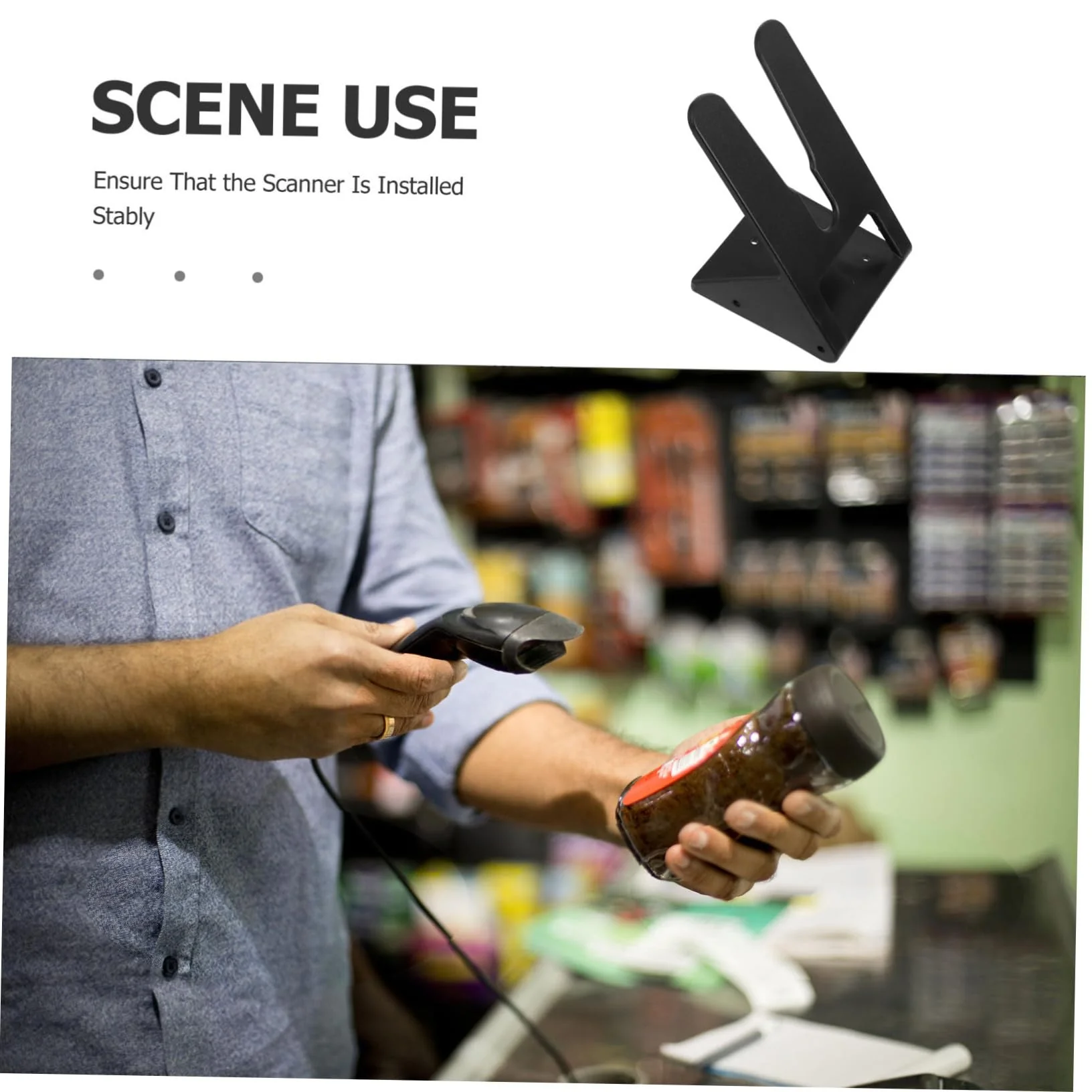 5St Scannerhalterung Rack für Etikettenleser Scannerständer für den Schreibtisch Handscanner-Rack Scanner-Autohalterung Scanner für Computer Scanner für Etiketten Plastik Black SOLUSTRE - Image 2