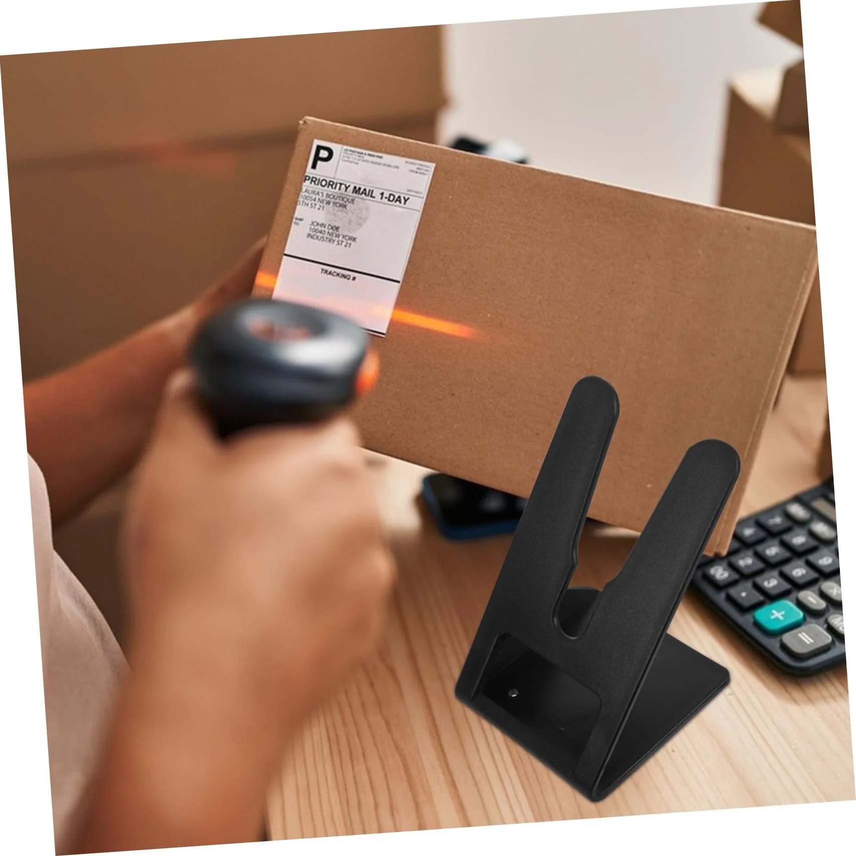 5St Scannerhalterung Rack für Etikettenleser Scannerständer für den Schreibtisch Handscanner-Rack Scanner-Autohalterung Scanner für Computer Scanner für Etiketten Plastik Black SOLUSTRE - Image 3