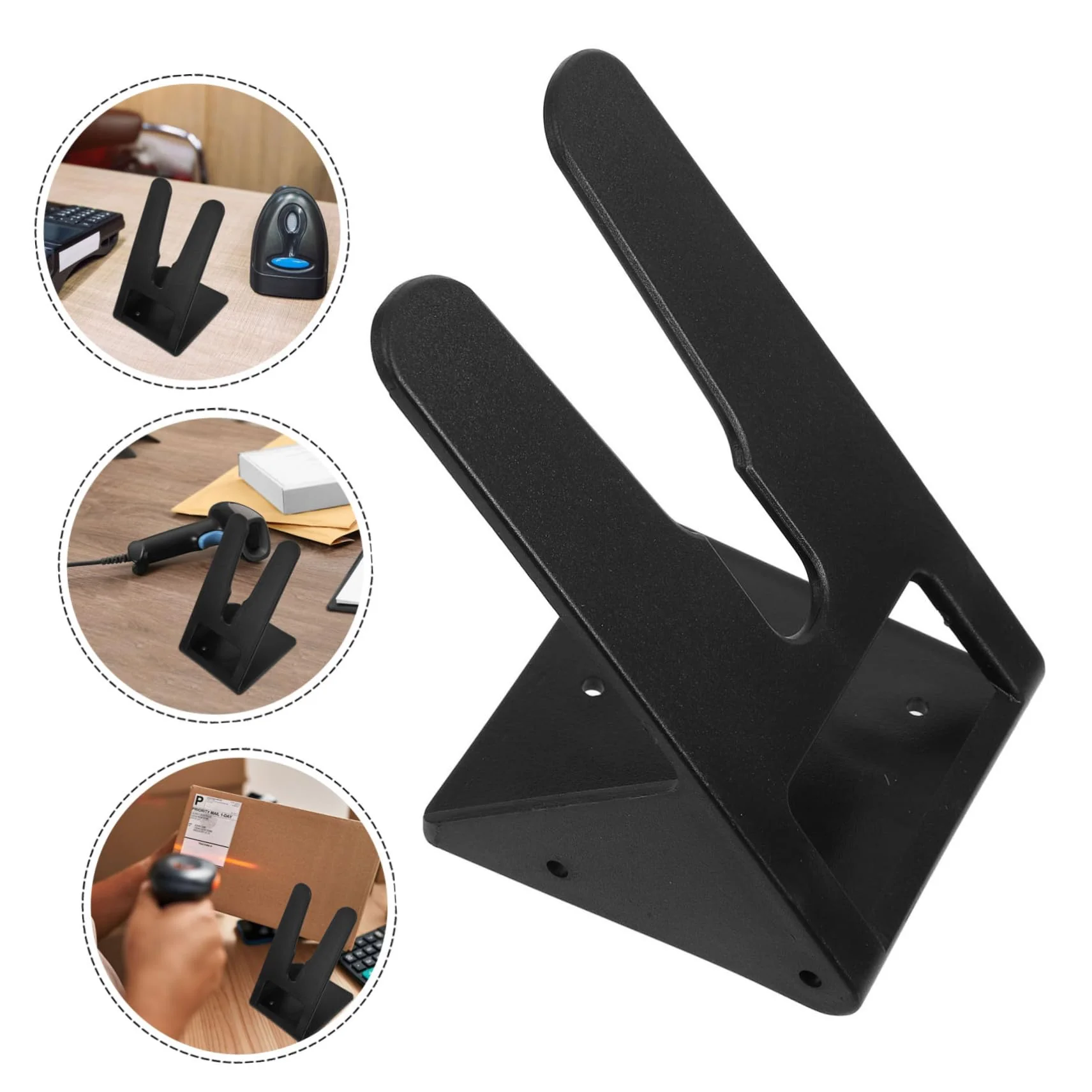 5St Scannerhalterung Rack für Etikettenleser Scannerständer für den Schreibtisch Handscanner-Rack Scanner-Autohalterung Scanner für Computer Scanner für Etiketten Plastik Black SOLUSTRE - Image 6