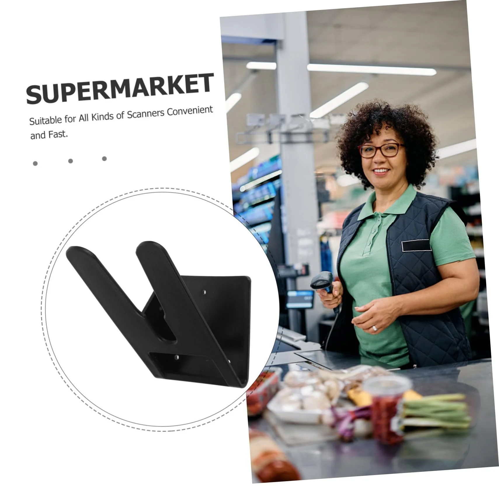 5St Scannerhalterung Rack für Etikettenleser Scannerständer für den Schreibtisch Handscanner-Rack Scanner-Autohalterung Scanner für Computer Scanner für Etiketten Plastik Black SOLUSTRE - Image 7