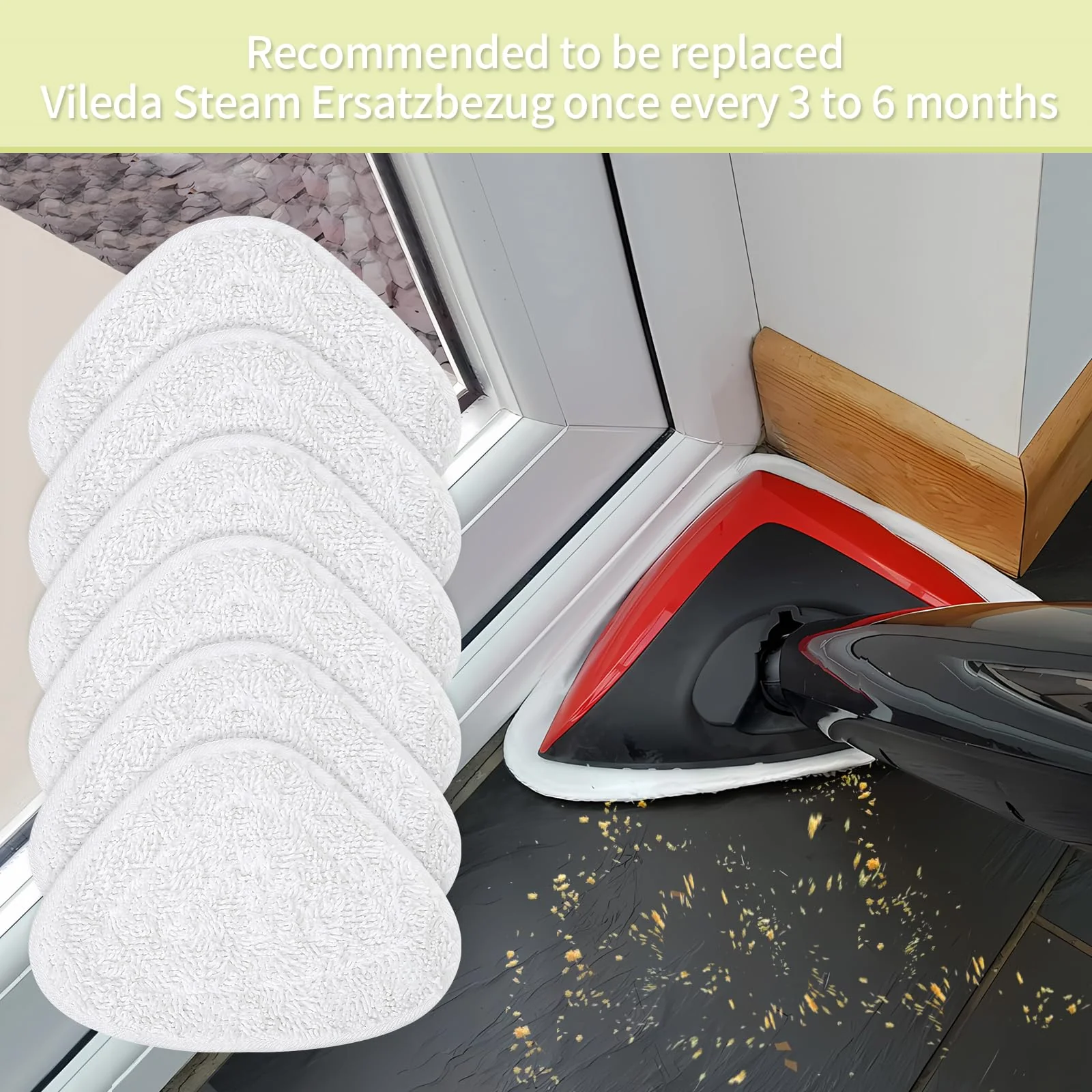 6 Ersatzbezug für V Steam Ersatzbezug Dampfreiniger Ersatz Microfaserbezügen V Wischmopp Bodenwischer Spray Steam Tücher Ersatzbezüge Weiß - Image 7