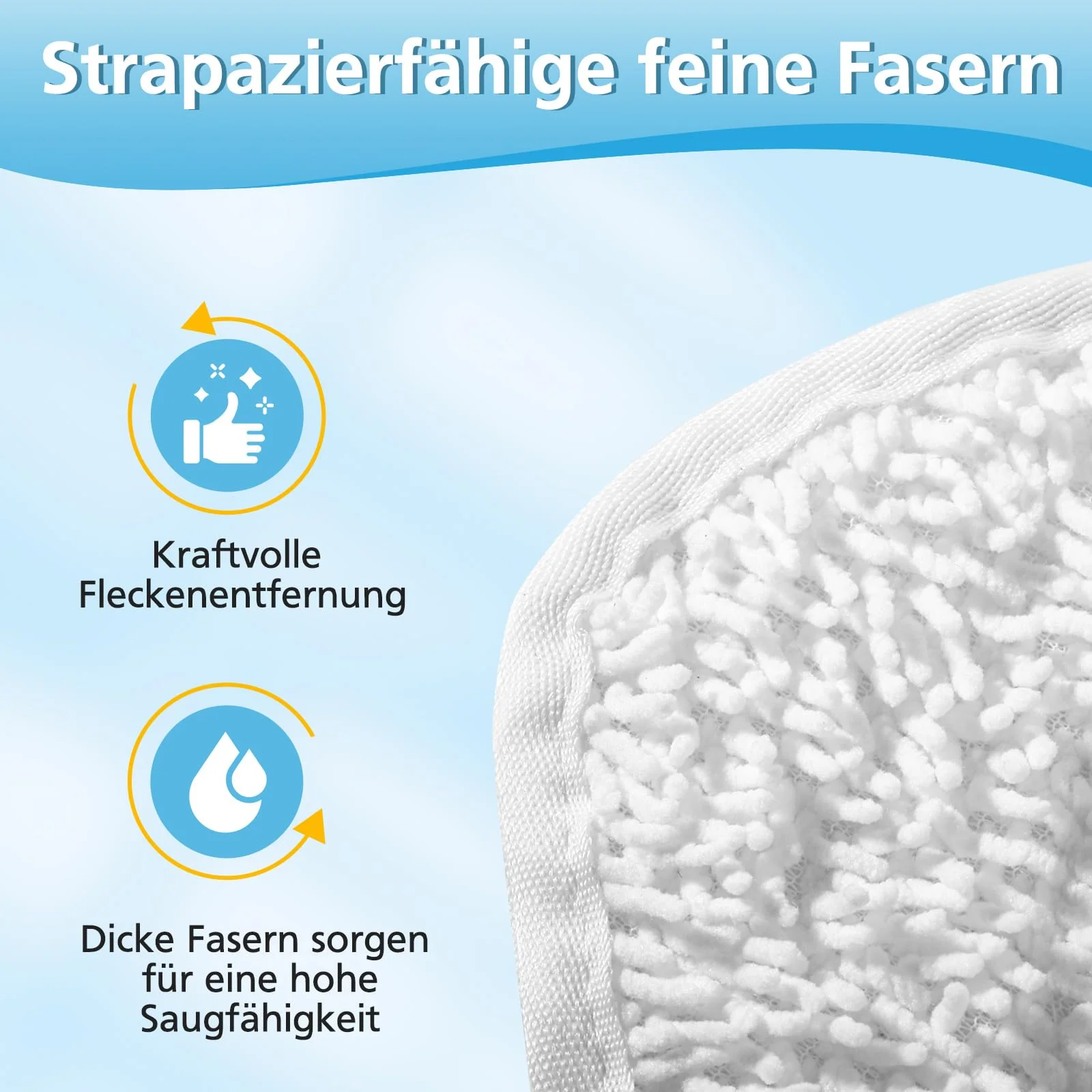 6 Pack für Vilead Steam Plus Dampfreiniger Ersatzbezug Kompatibel mit vileda Steam Dampfreiniger Ersatzbezüge und Vileda Steam PLUS Dampfreiniger, Tücher für vileda Bodenwischer Ersatzbezug - Image 4