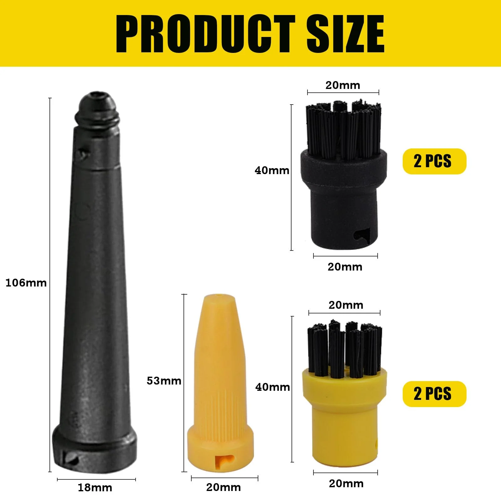 6 Stück für Kärcher Dampfreiniger Zubehör, Rundbürsten Set, Düsen Set, Zubehör für Kärcher Dampfreiniger, für kärcher SC1 SC2 SC3 SC4 SC5 CTK10 CTK20 - Image 4