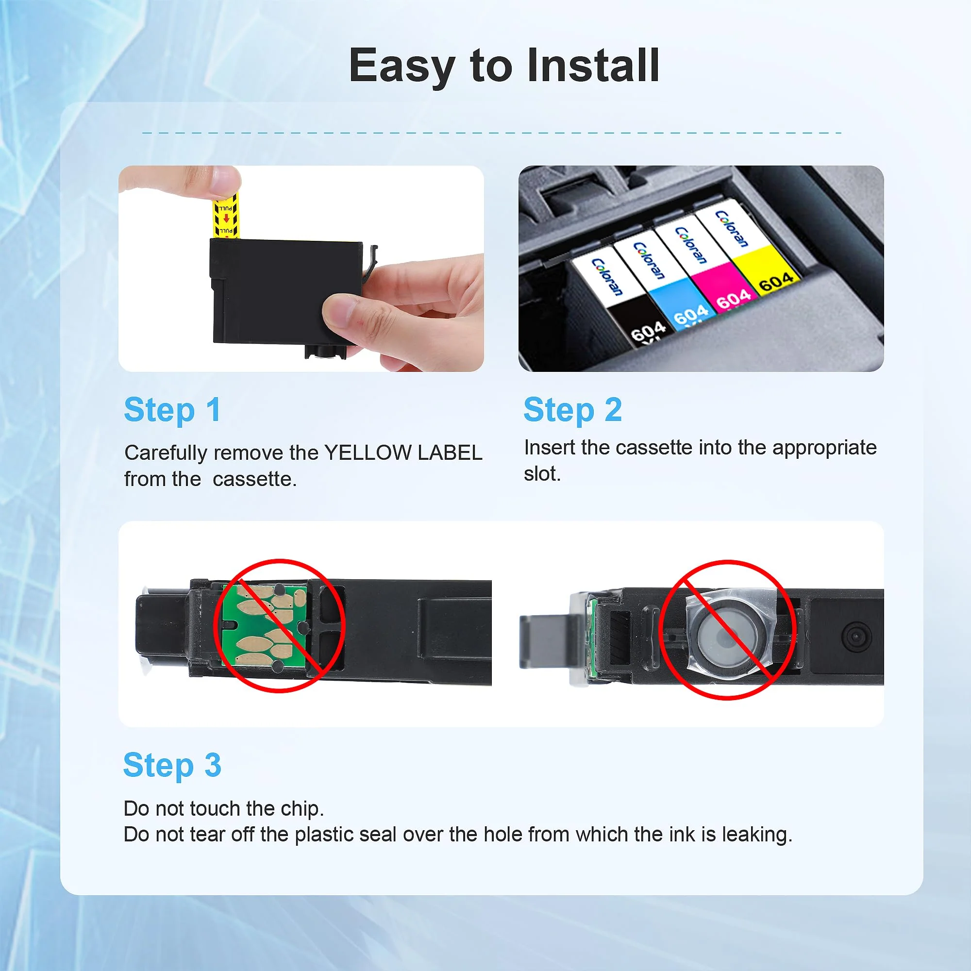 604 Druckerpatronen Kompatibel für Epson 604 XL 604XL Patronen Multipack, für Epson Expression Home XP-2200 XP-2205 XP-3200 XP-3205 XP-4200 XP-4205 Workforce WF-2910 WF-2930 WF-2935 WF-2950, 5er-Packs - Image 5