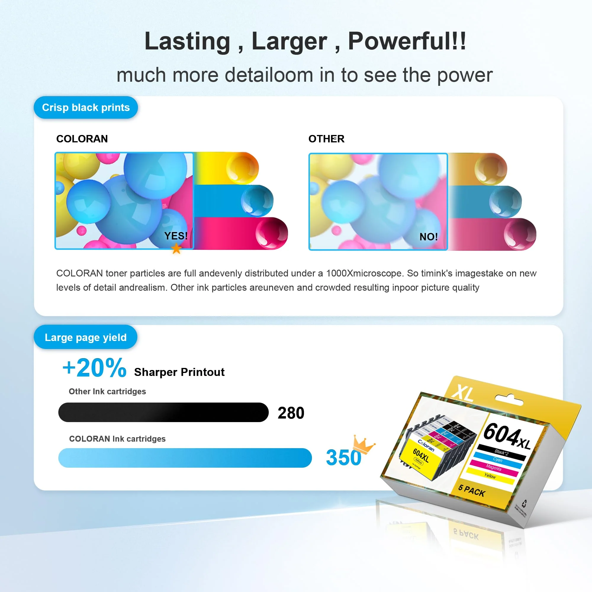 604 Druckerpatronen Kompatibel für Epson 604 XL 604XL Patronen Multipack, für Epson Expression Home XP-2200 XP-2205 XP-3200 XP-3205 XP-4200 XP-4205 Workforce WF-2910 WF-2930 WF-2935 WF-2950, 5er-Packs - Image 7