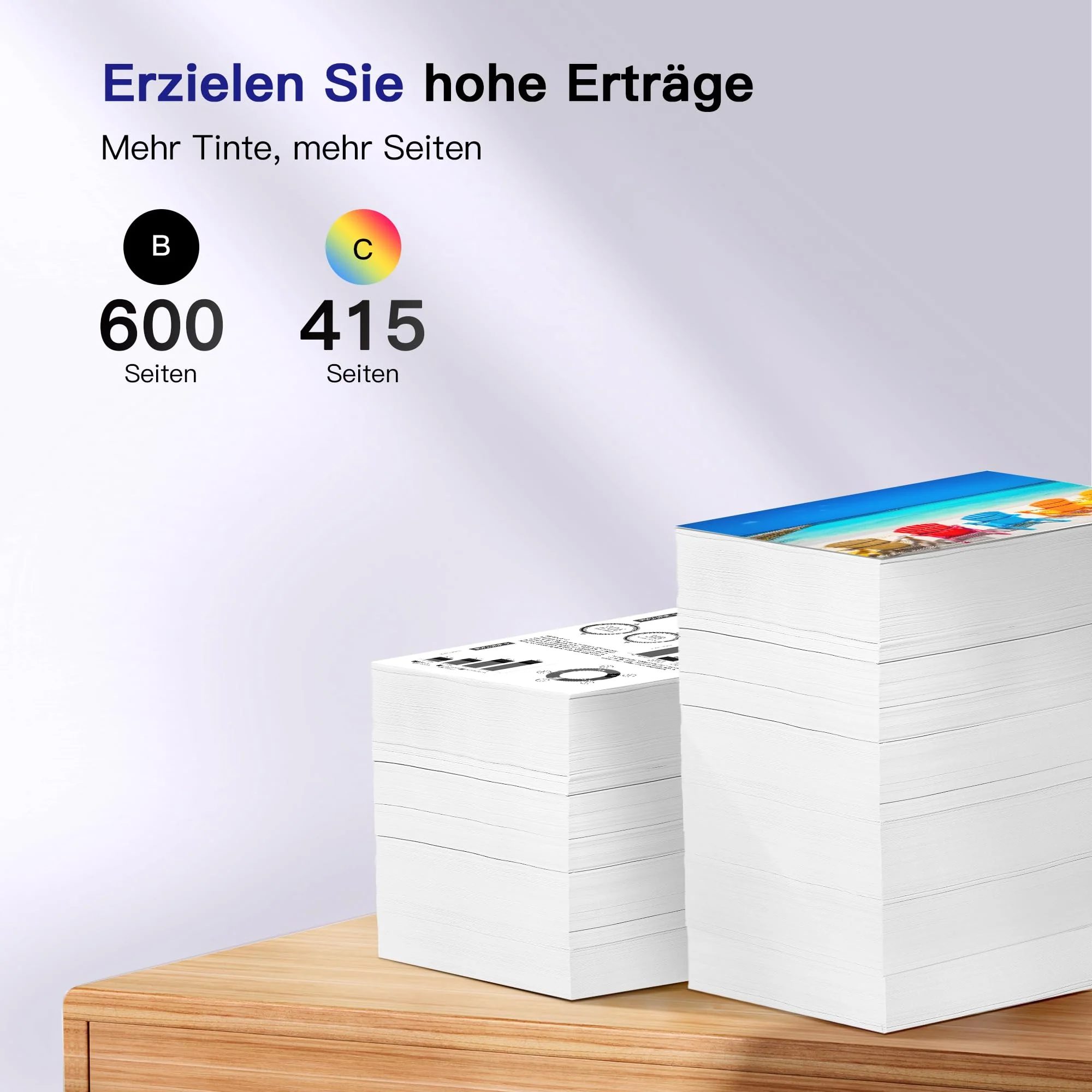 62 Druckerpatronen 62XL Schwarz und Farbe für HP 62 XL Schwarz Druckerpatronen 62 Farbe für HP OfficeJet 5740 5742 250 Patronen Envy 7640 5540 5640 5646 5548 5544 5643(2er-Pack) - Image 4