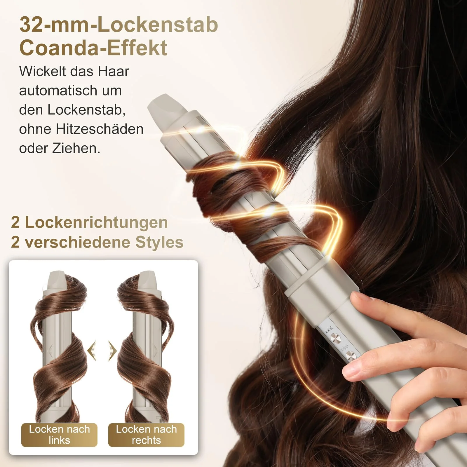 7MAGIC 6 in 1 Airstyler, Hairstyler, Lockenstab Auto-Wrap, Stylen Sie Beach Wave, Ionen Föhn, Professioneller Rundbürstenföhn,Glätteisen, für Besondere Anlässe, Reisen - Image 7