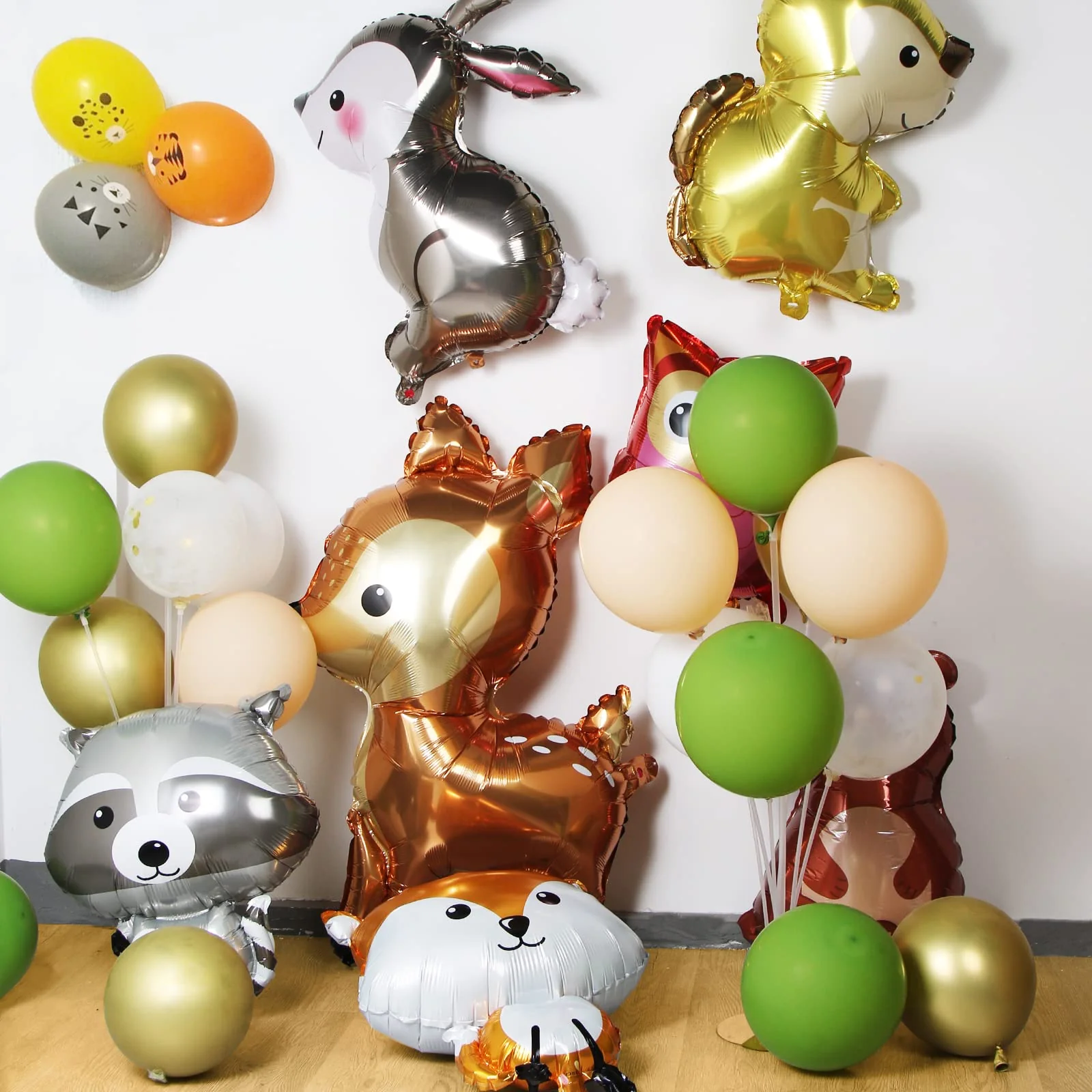 8 Stück Folienballon Waldtiere, XXL Waschbär Hirsch Eule Eichhörnchen Luftballon, Tierkopf Riesenballon, Helium Ballons Tiere, Waldtiere Ballon für Kinder Geburtstag Party Deko Geschenk - Image 5