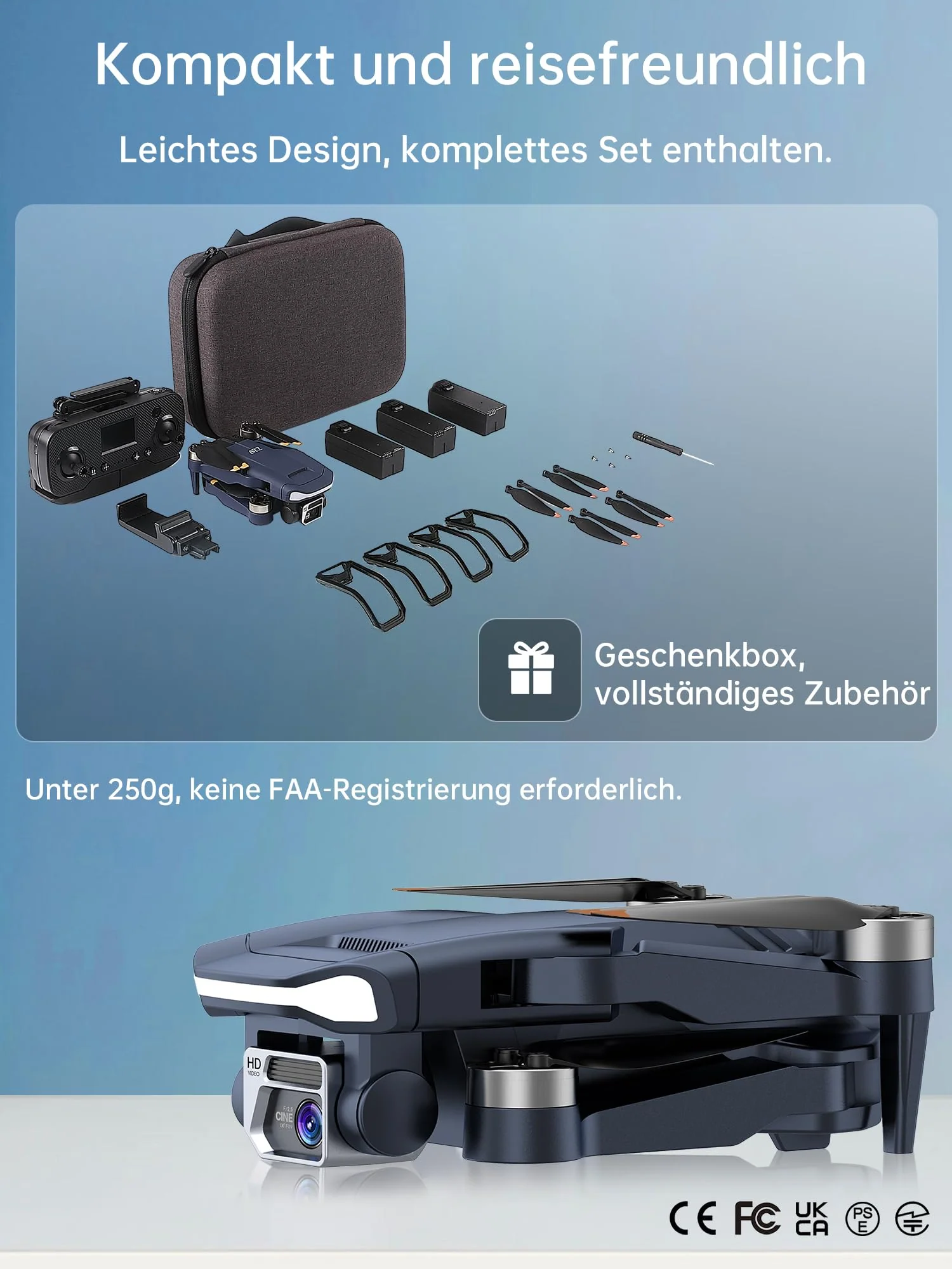 800 Meter Langstrecken-Überlebens-Bürstenloser Motor Drohne mit 84-minütiger Super-Langzeit-Flugzeit, 4K HD-Kamera-Drohne, CHUBORY A77 WiFi Quadrokopter, Autofolgen, Automatische Schwebung (3 Akkus) - Image 2