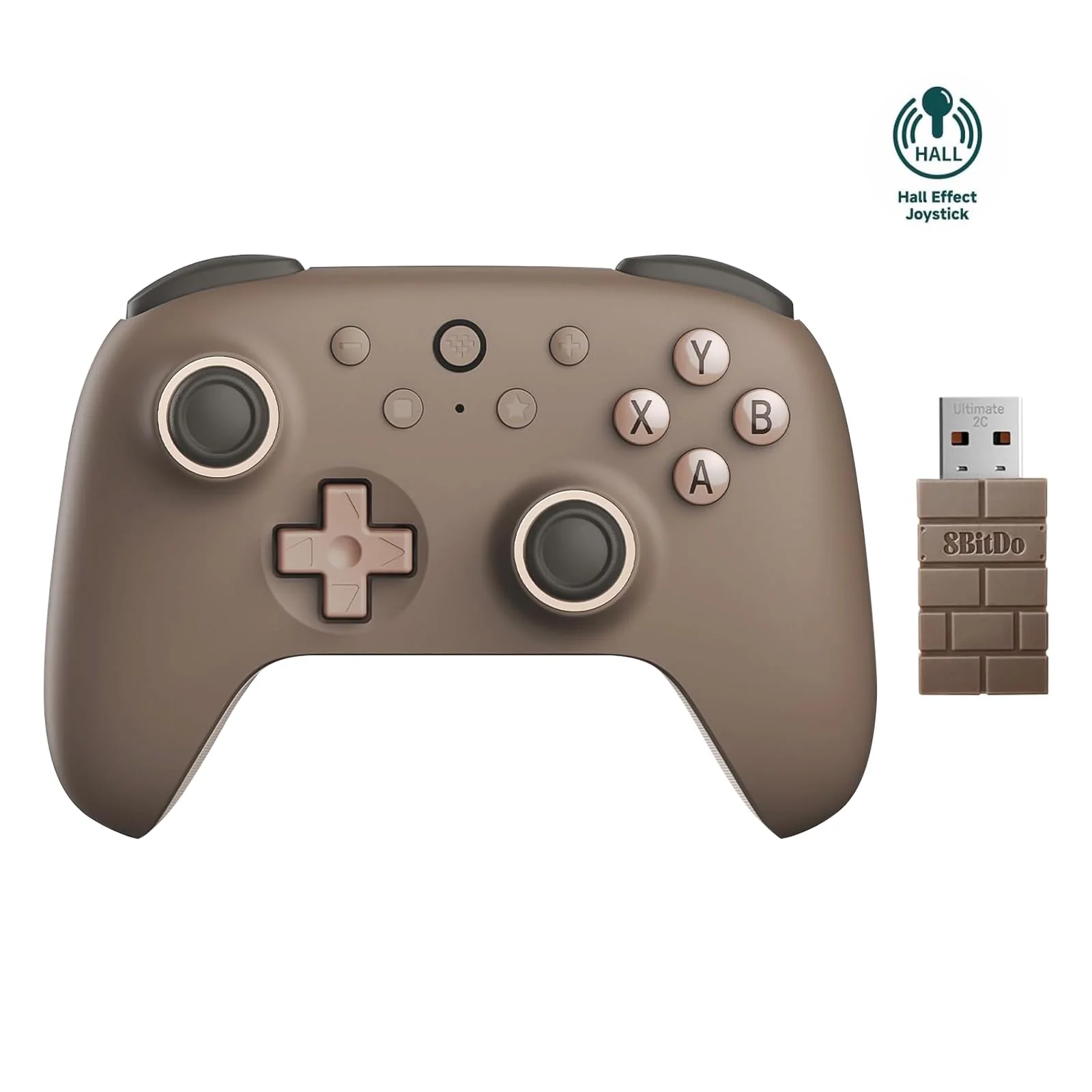 8bitdo Ultimate 2C Wireless Controller für Windows-PC und Android, mit 1000 Hz Abfragerate, Hall-Effekt-Joysticks und Hall-Triggern und Neu Belegbaren L4/R4-Stoßfängern, Turbofunktion (Brownie) - Image 8