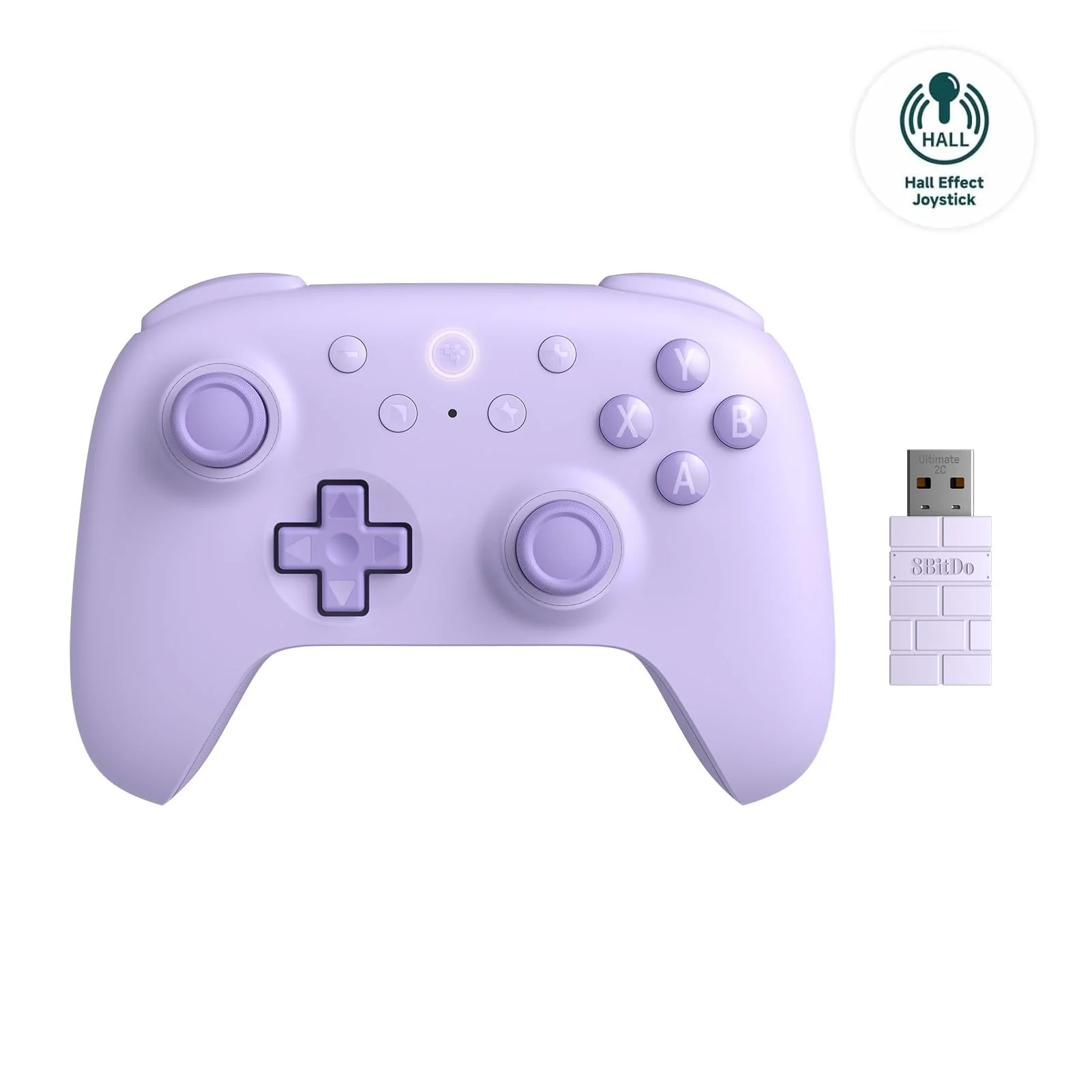 8bitdo Ultimate 2C Wireless Controller für Windows-PC und Android, mit 1000 Hz Abfragerate, Hall-Effekt-Joysticks und Hall-Triggern und Neu Belegbaren L4/R4-Stoßfängern, Turbofunktion (Lila) - Image 5