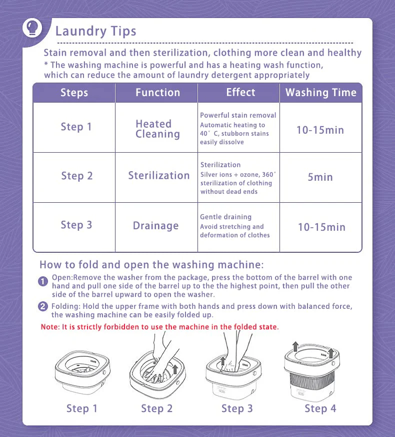 8L Portable washing machine, Mini camping waschmaschine faltbare für Camping/Zuhause/Schlafsäle/Socken/Unterwäsche(EU power) - Image 6