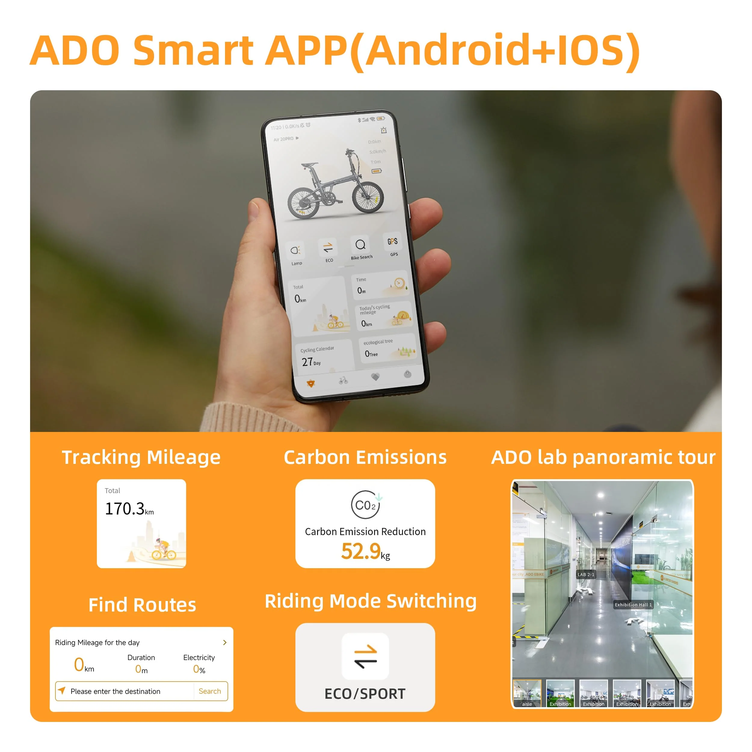 A Dece Oasis ADO E-Bike Air20Pro, Electric Bikes,klapprad e-Bike,Riemenantrieb,e Bike 20 Zoll, 2 Gang, ADO Smart APP,Bürstenloser Motor - Image 7