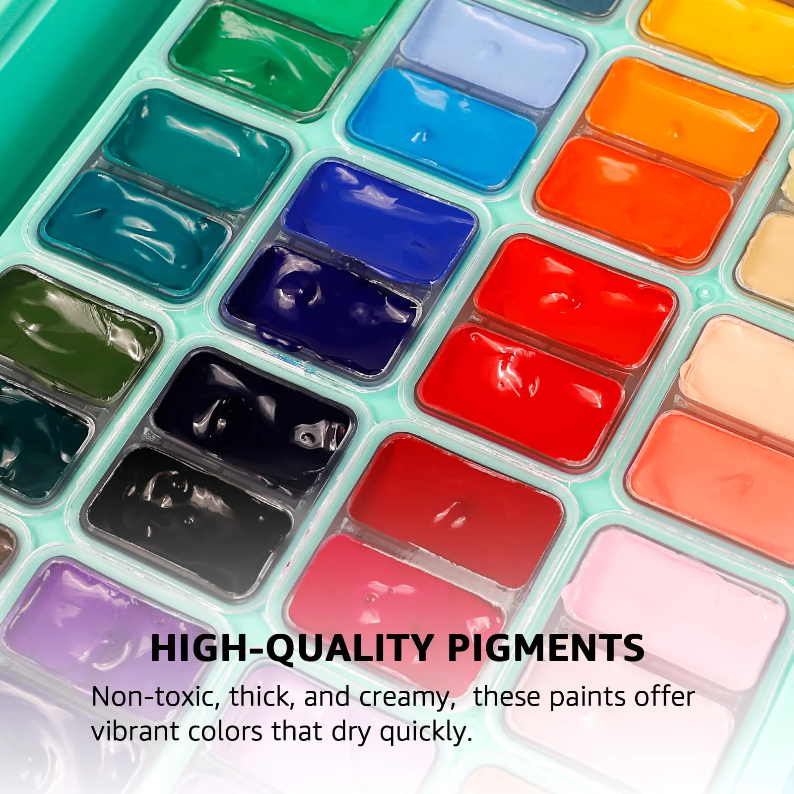 ABEIER HIMI Gouache Farben Set, 48 Farben x 12 ml, einzigartiges Geleebecher-Design mit 3 Malpinseln und einer Palette in einer Tragetasche, perfekt für Künstler, Studenten, Aquarellmalerei - Image 3